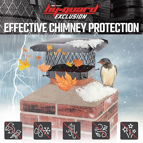 Miniatura 2 de HY-GUARD HG99 - Cubierta de chimenea de acero galvanizado de un solo perno en malla, tamaño de 34 pulgadas, se adapta a baldosas de humo de arcilla