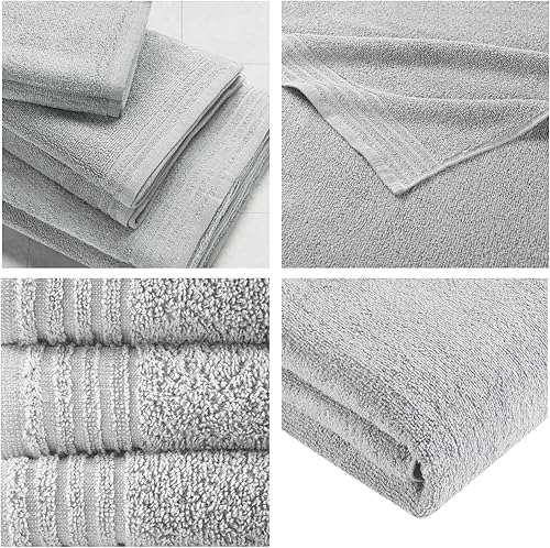 Miniatura 9 de 510 DESIGN Big Bundle - Juego de toallas de baño 100 % algodón, lujosas toallas de baño de calidad de spa de primera calidad, secado rápido, suaves