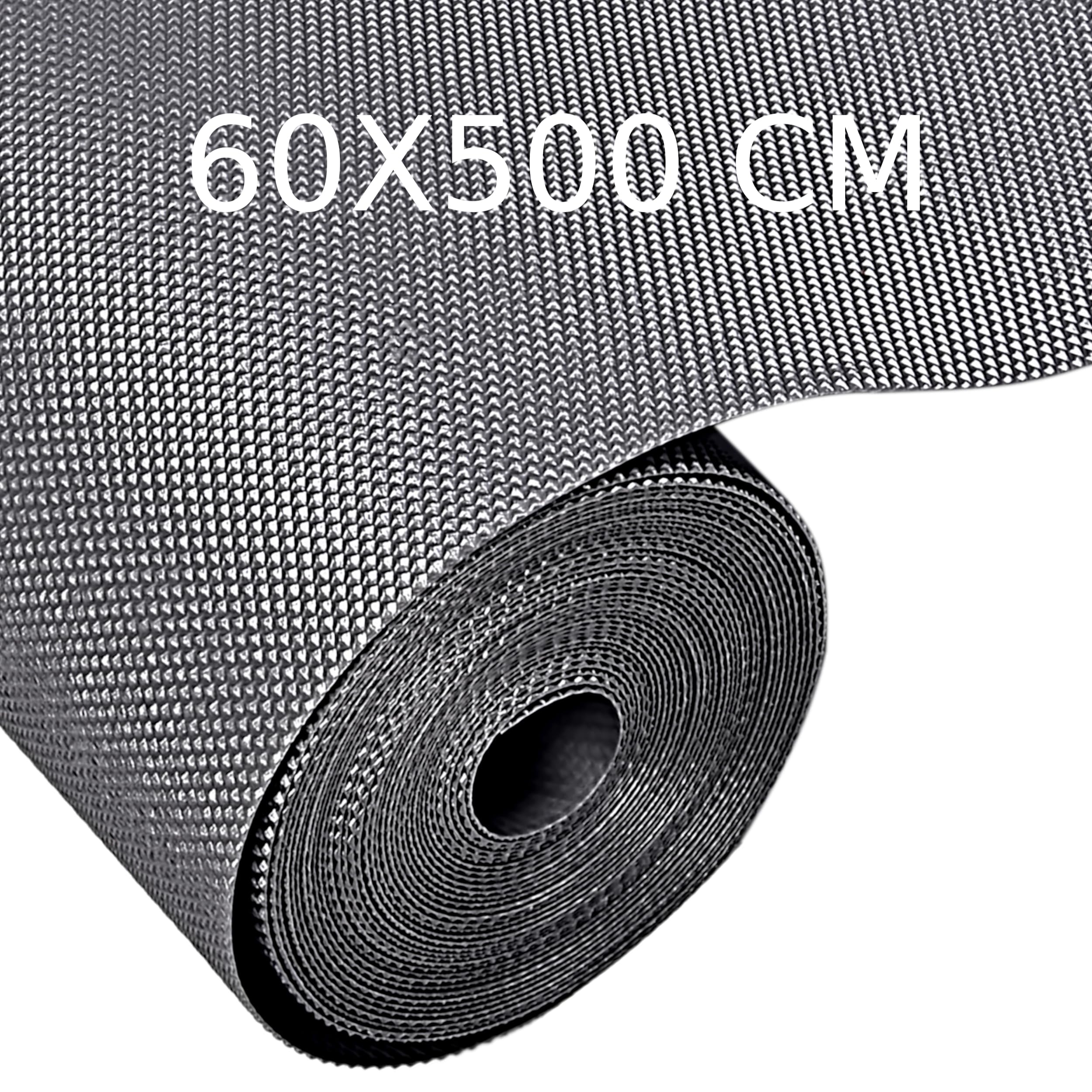 Tishvi Shelf Liner Kitchen Drawer Mats Anti Slip mat for Kitchen 60x500 cm, Non Adhesive EVA Material Fridge Liners Table Mats for Cupboard Cabinet Drawer Liner (Grey Diamond, 60x500 CM) 1