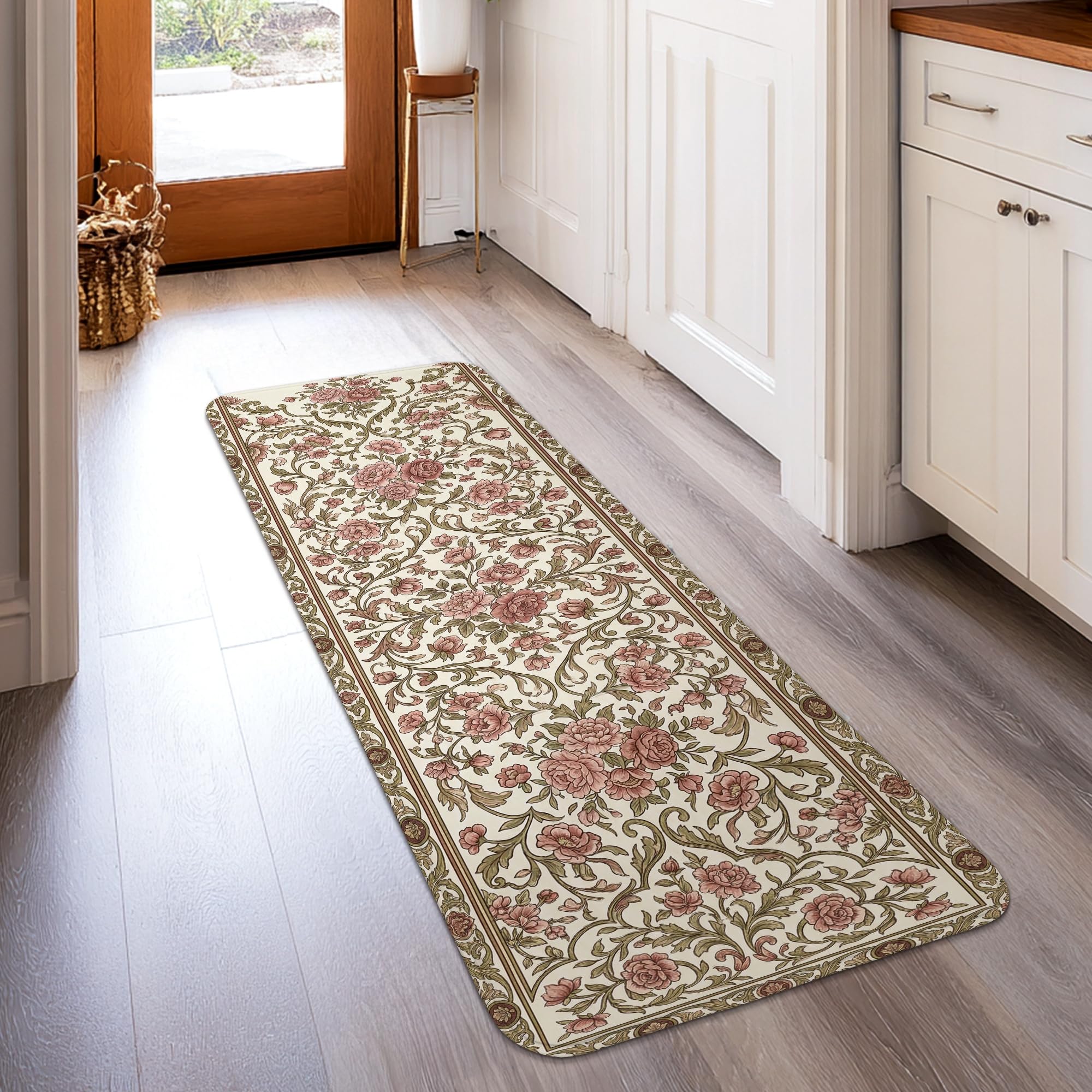 Tapis de couloir en éponge absorbante anti-glisse et poils courts pour cuisine et buanderie