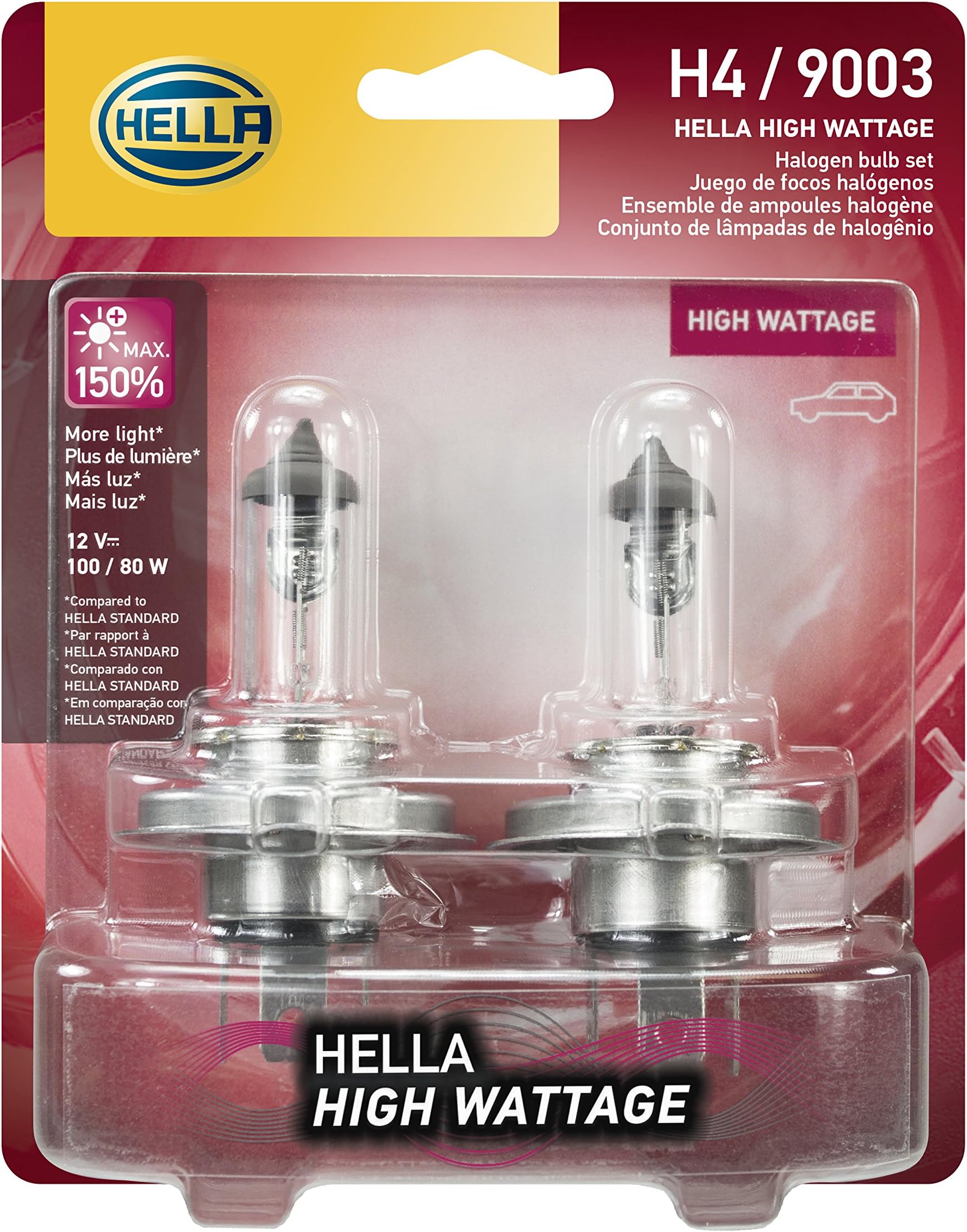 H4 100/80WTB High Wattage Bulbs, 12V