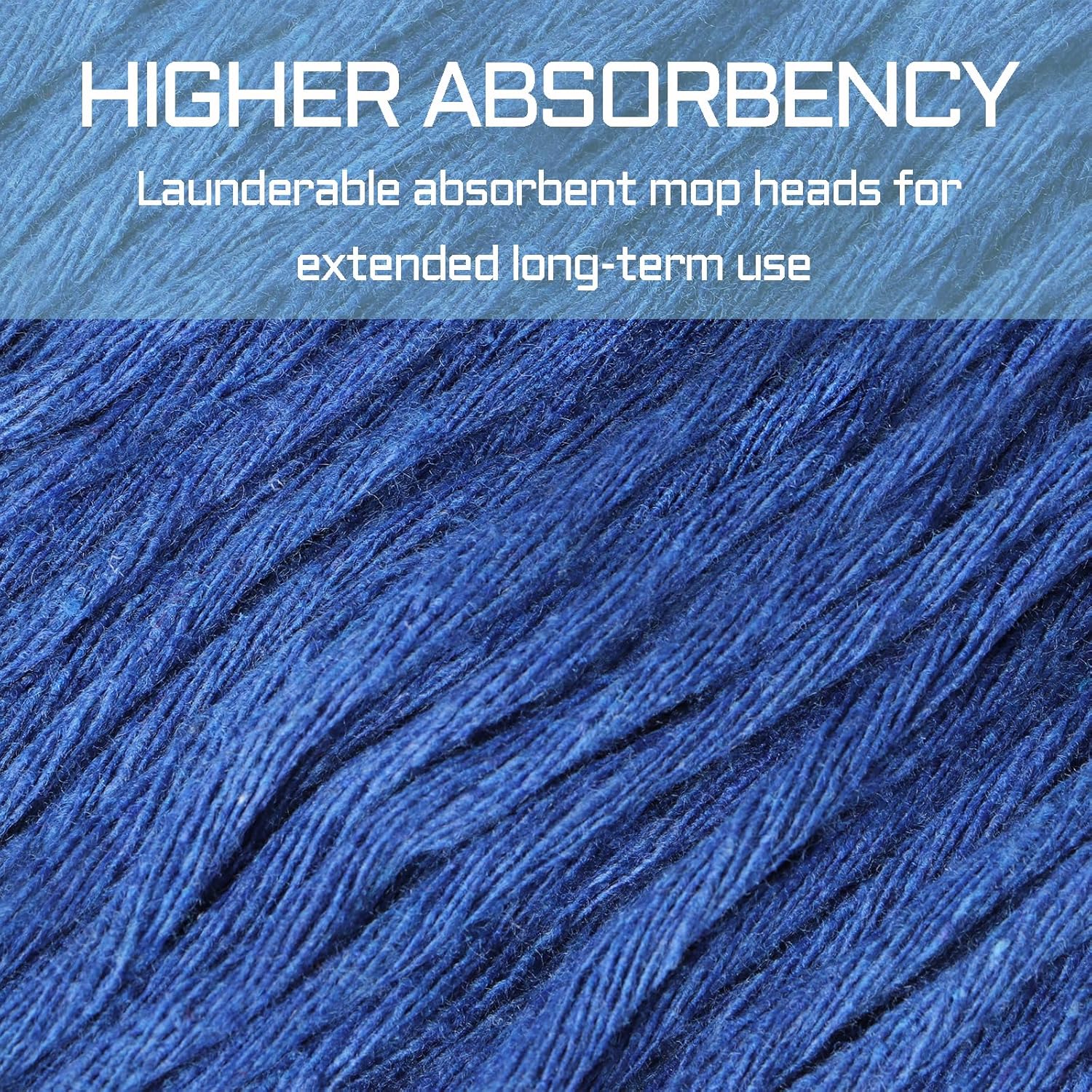 Heavy Duty Commercial Mop Head Replacement, Wet Industrial Cotton Looped End Mop Refills for Floor Cleaning and Replacement Heads (Blue 4Pcs)