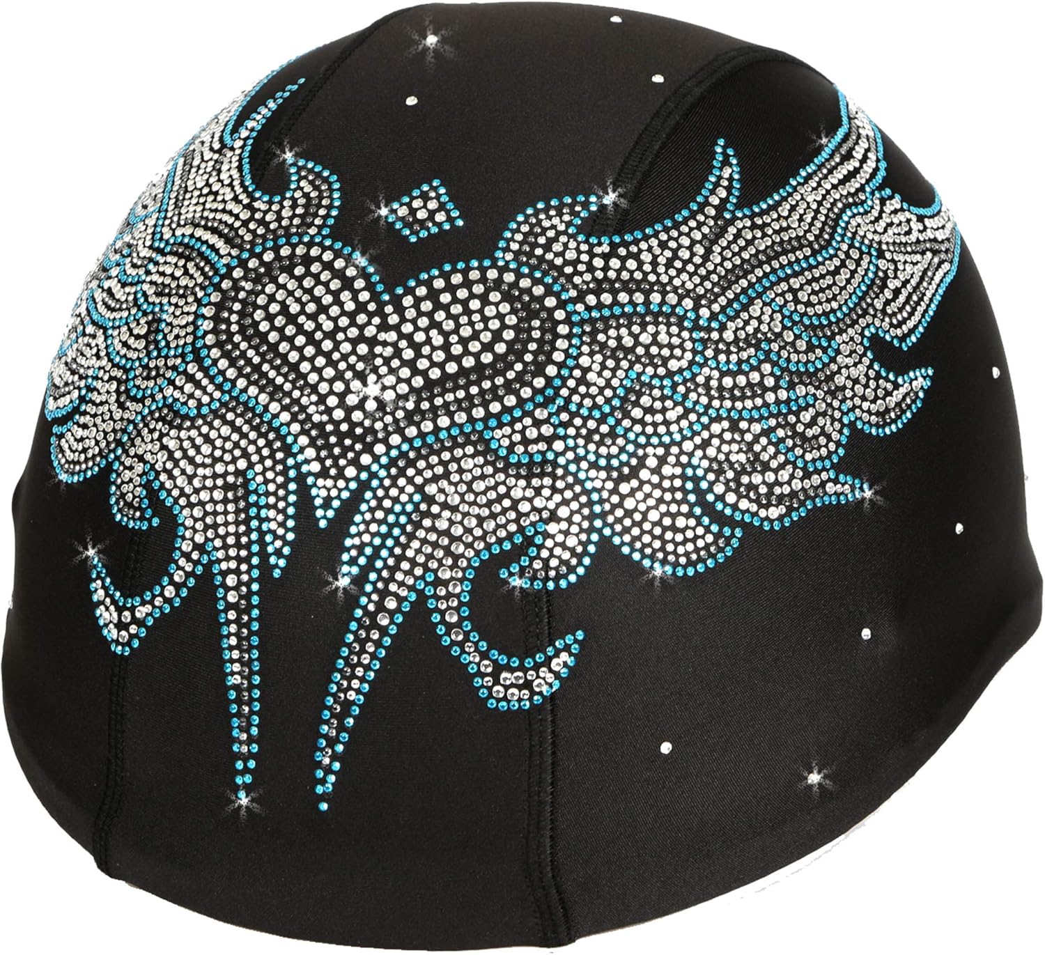 Rhinestone Helmet Cover for Riders, Blue Tribal Wings and Heart Stylish Helmet Cover for Women, Riding Helmet Cover, Motorcycle Accessories