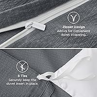 Vista 63 de Bedsure - Juego de ropa de cama de 3 piezas, prelavado, extrasuave, con 1 funda de edredón de 104 x 90 pulgadas con cremallera y 2 fundas