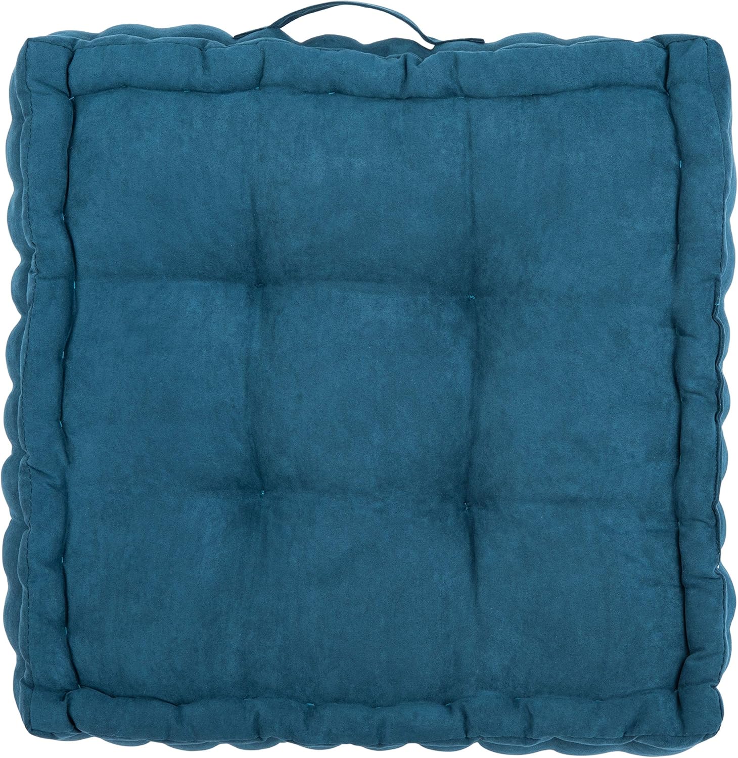 SAFAVIEH Gardenia Glam 18-inch Dark Turquoise Velvet Square Floor Pillow, Hunter Green