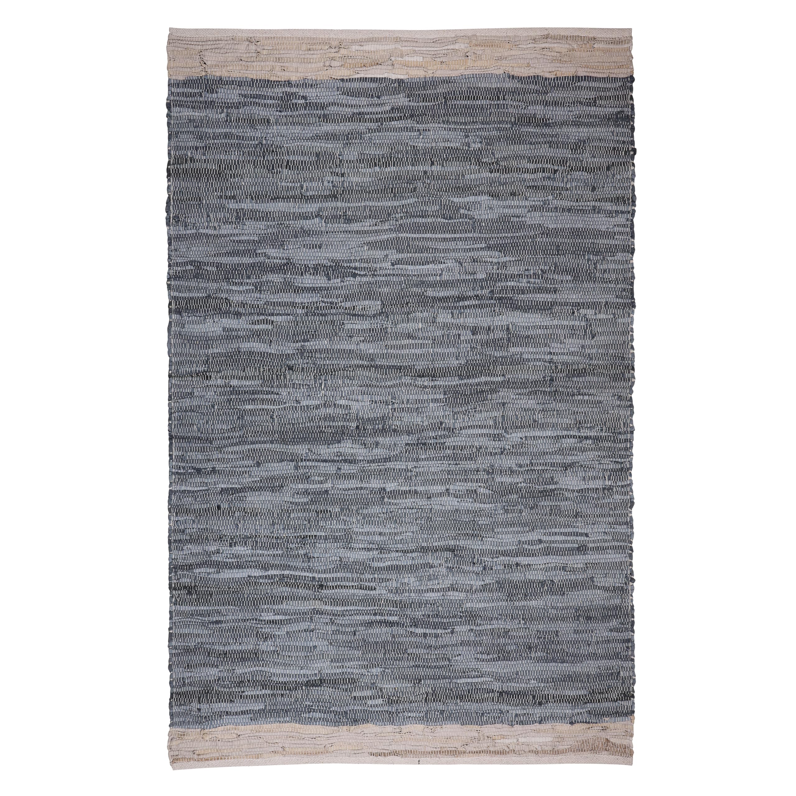 Washable Rag Area Rugs 2x3 ft- Handwoven, Environment Friendly - Recycled Indoor Chindi Rug for Kitchen, Entryway, Laundry Room, Hallway, Runner Rug - Yashi Gray & Beige