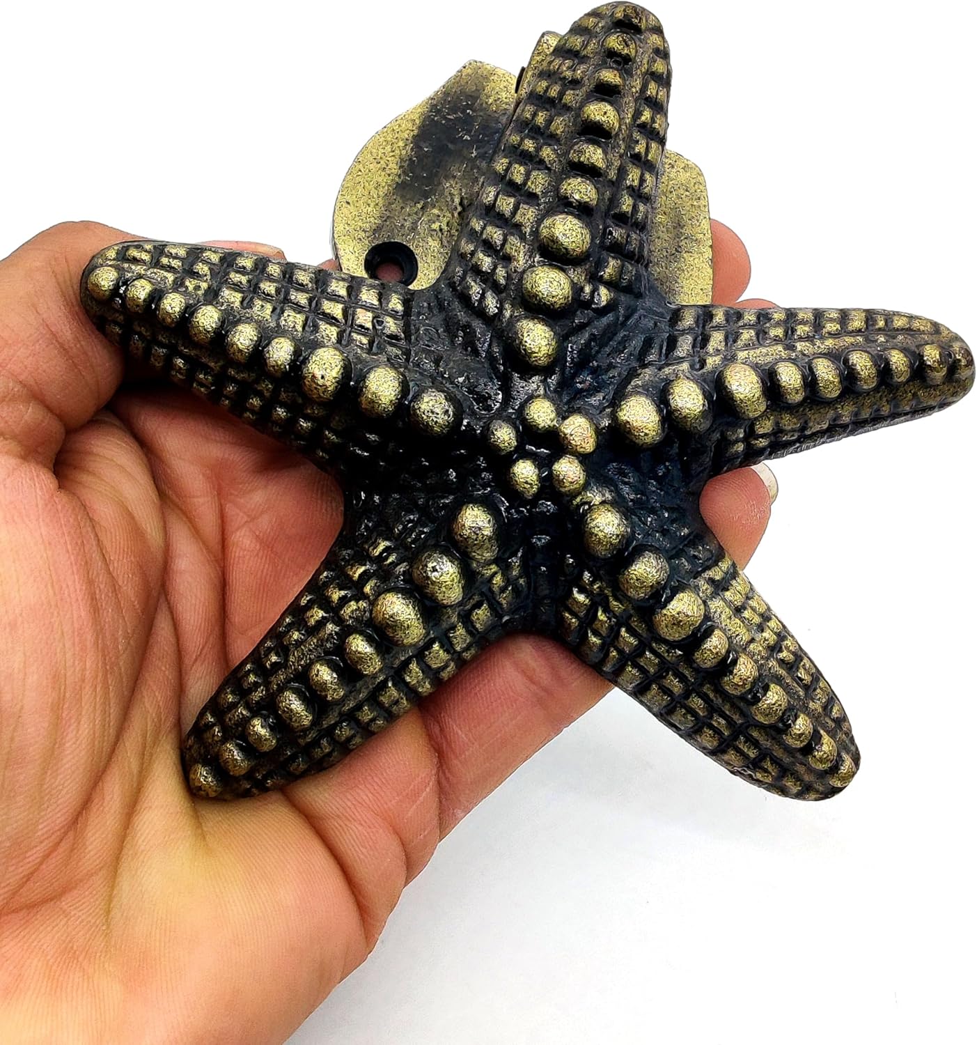 Star Fish Antique Finish Door Knocker - cast Iron Door Hardware - Elegant Design Solid Cast Iron Door Knockers with Strike Plate Decorative Hardware for Doors.