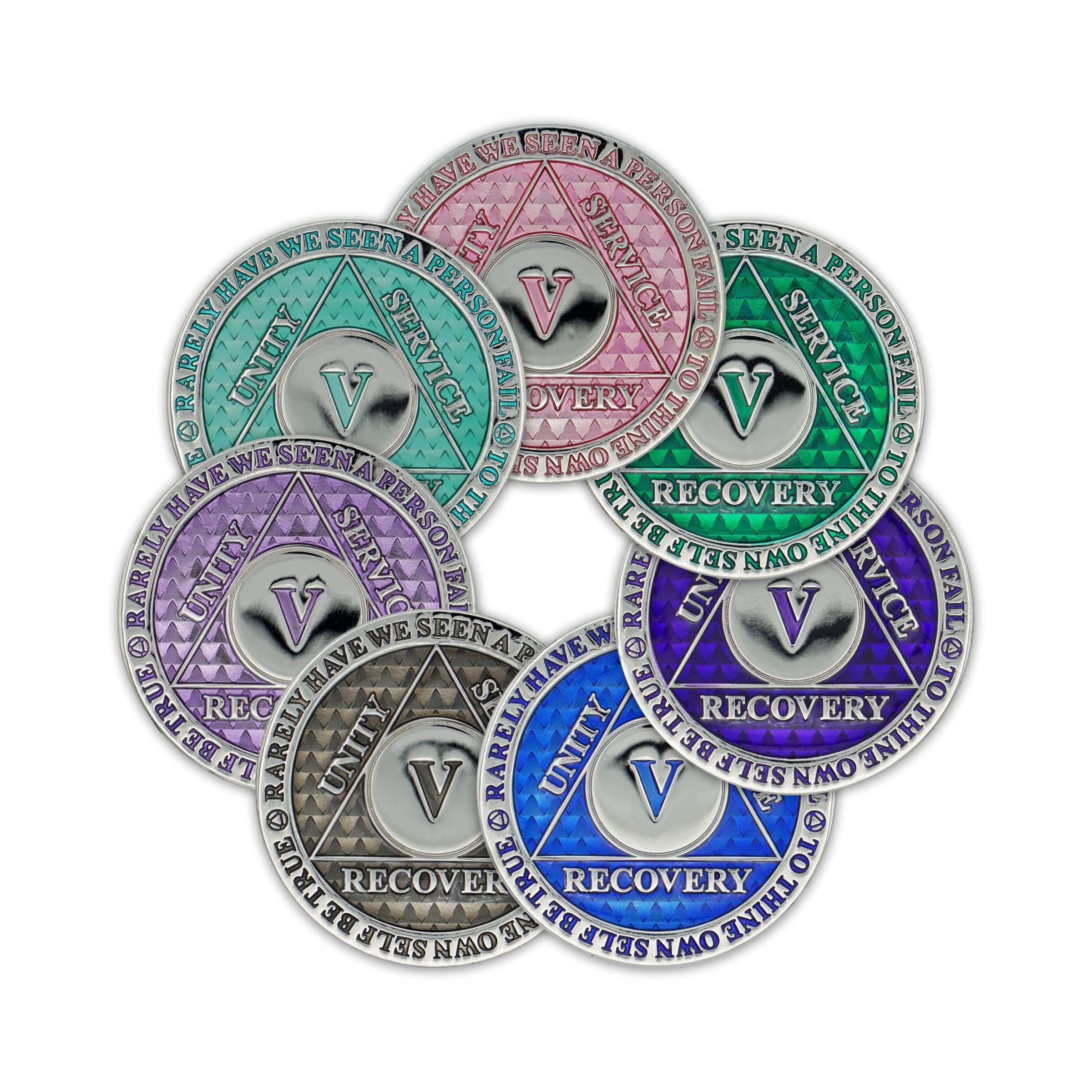 Amazon | 5年間のSobrietyコイン | レガシーAAチップ | 厚みのあるトリプレート回復記念トークン (グレー) 通販