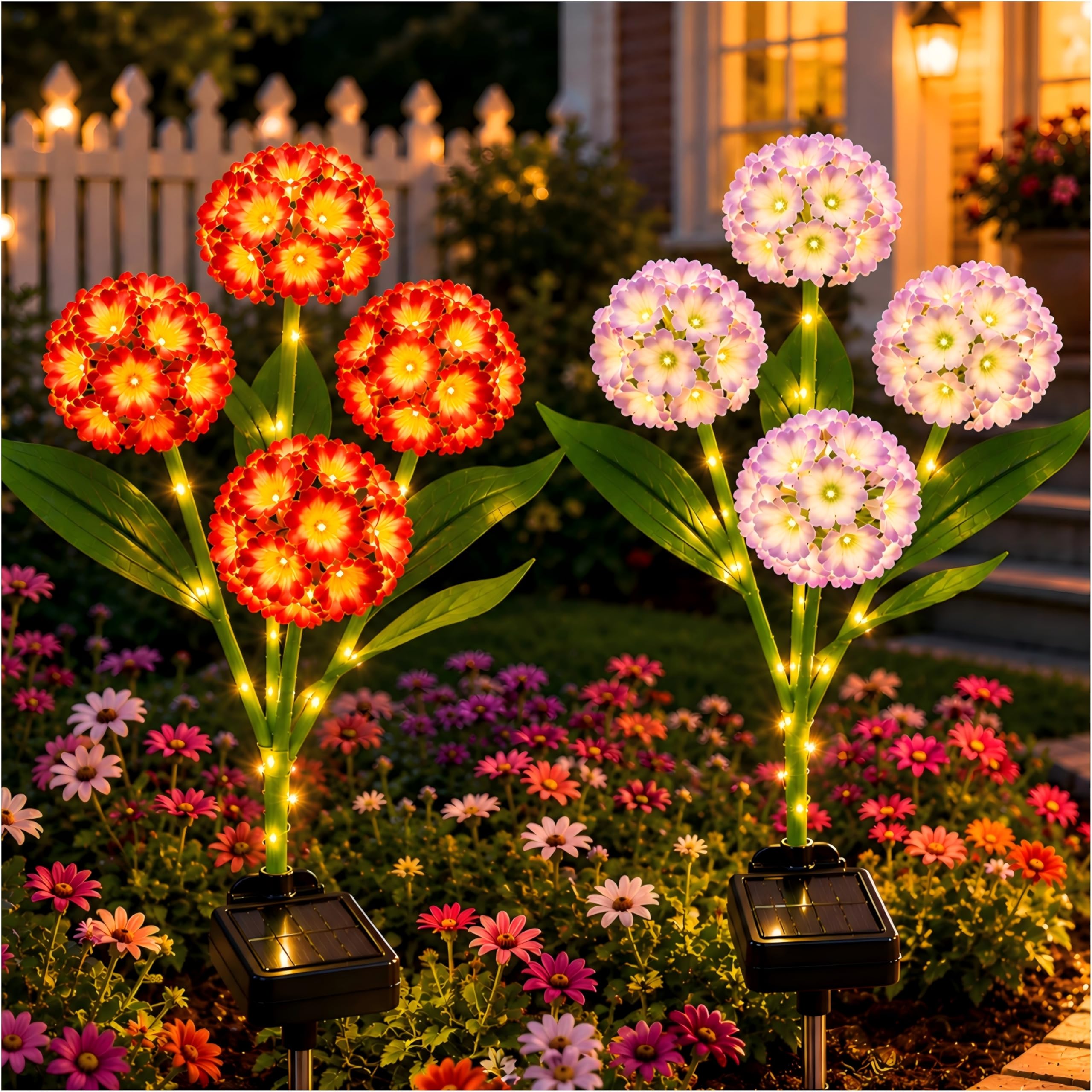 TONULAX Luces solares para decoración de jardín al aire libre, paquete de 2 bolas decorativas de molino de viento, luces de jardín, funcionan con energía solar, impermeables, para patio, césped, patio