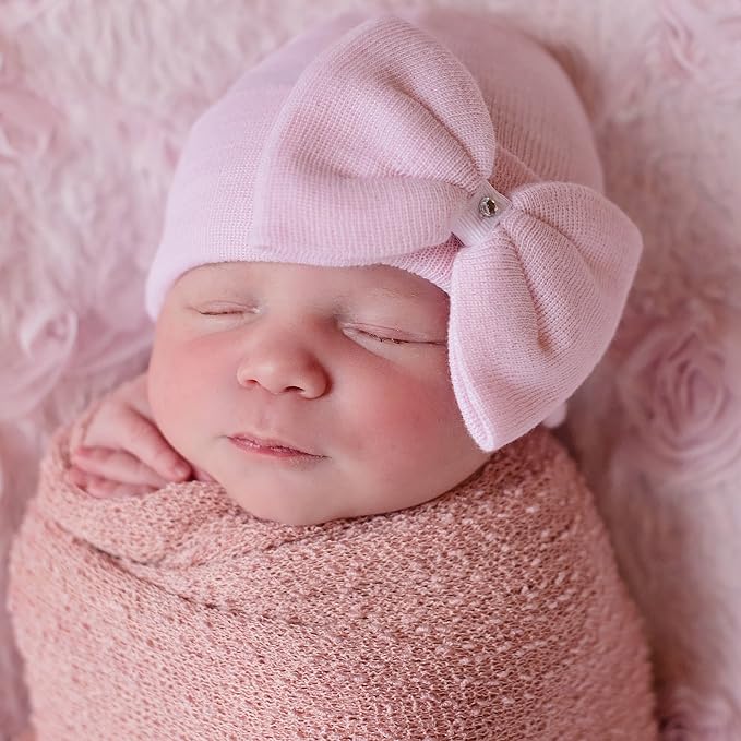 Melondipity Newborn Baby Hat with Bow 