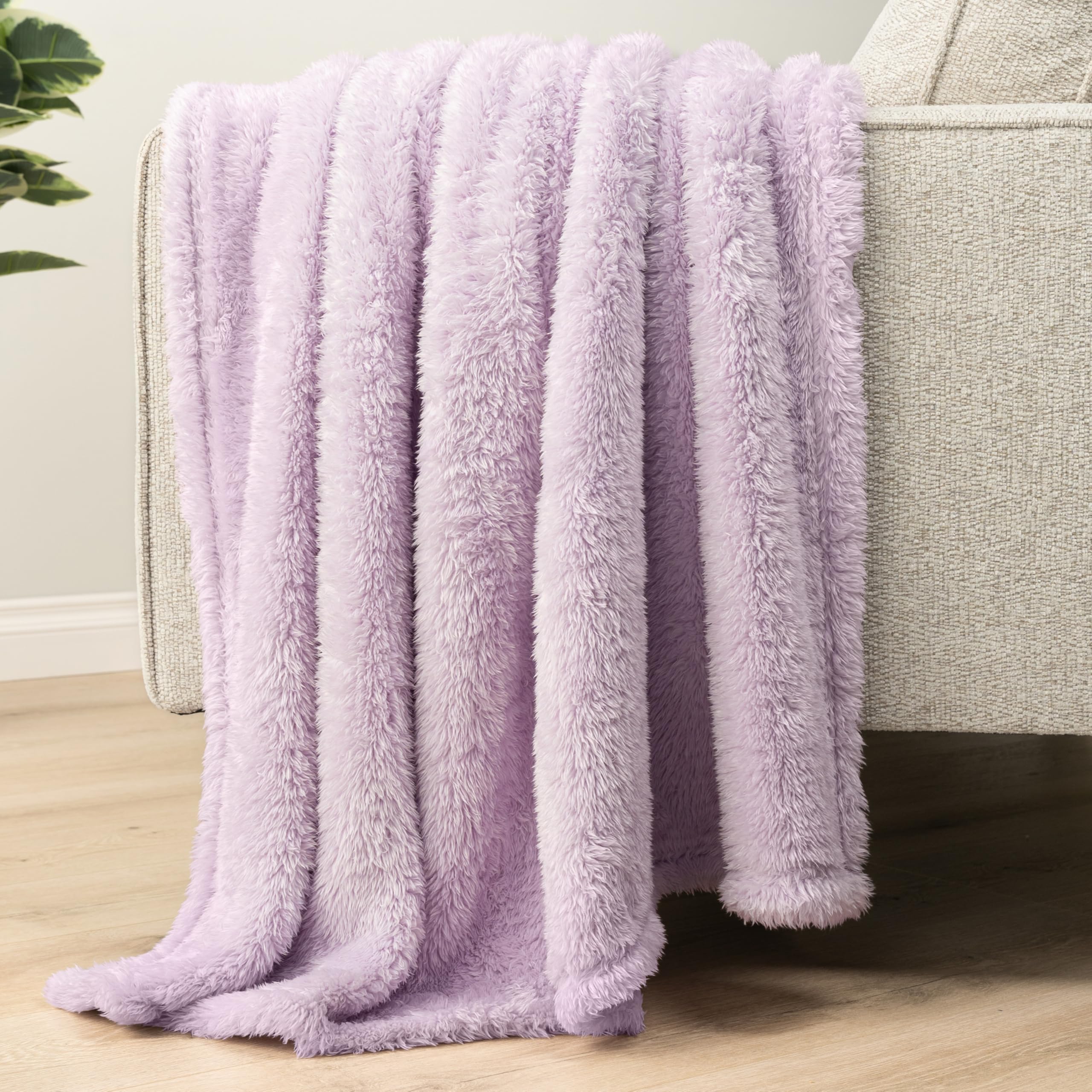Amazon.com: PAVILIA Sherpa Bed Blanket King Size, Light Purple