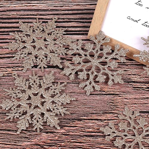 Miniatura 76 de RECUTMS 10 paquetes de flores de Pascua artificiales con purpurina para decoración de bodas, árbol de Navidad, Año Nuevo, guirnalda de Navidad