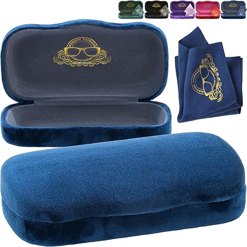 Estuche rígido para gafas Funda protectora de terciopelo para gafas Estuche para gafas de sol con paño de limpieza