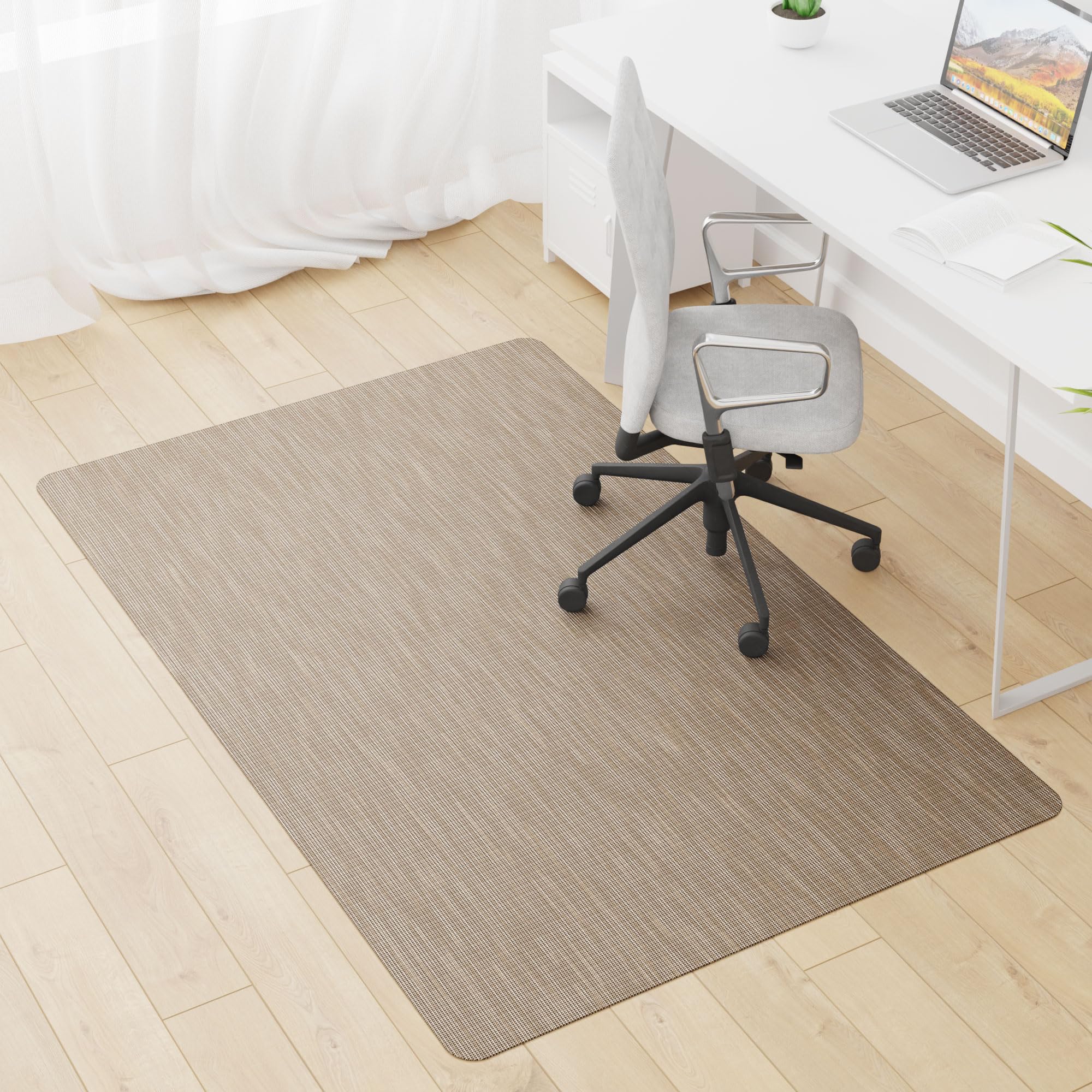 Office Chair Mat for Hardwood Tile Floor 45x53 Computer Chair Mat Non-Curve Anti Slip Hard Floor Protector for