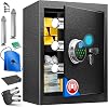 KESSER ® Electric Safe with Fingerprint & Key XL Includes Emergency Battery Electronic Safe 3x Double Bolt Locks Floor Wall Safe Furniture Safe Armored Cabinet Combination Lock Black
