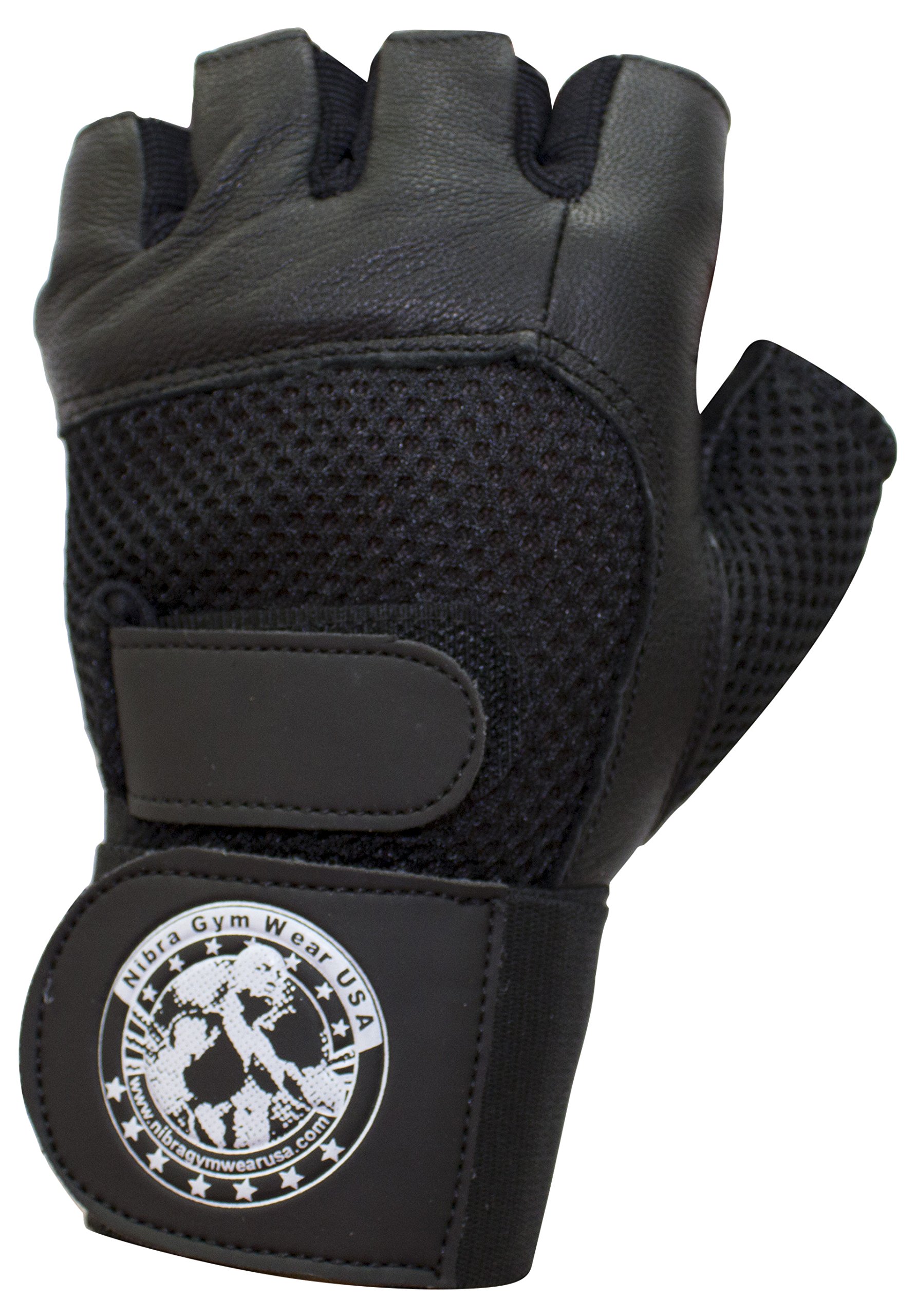 Nibra gimnasio desgaste EE. UU. Gimnasio Guantes Negro Con Muñequera para hombre y mujer, acolchado, entrenamiento, Crossfit, levantamiento de pesas, ciclismo.