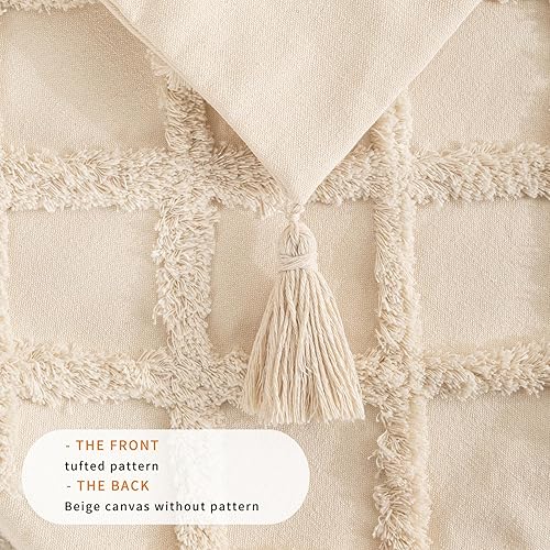 Miniatura 3 de HUAGUOGUO Juego de 2 fundas de almohada bohemias de 18 x 18 pulgadas, fundas de almohada decorativas bordadas con borlas, funda de cojín cuadrada de