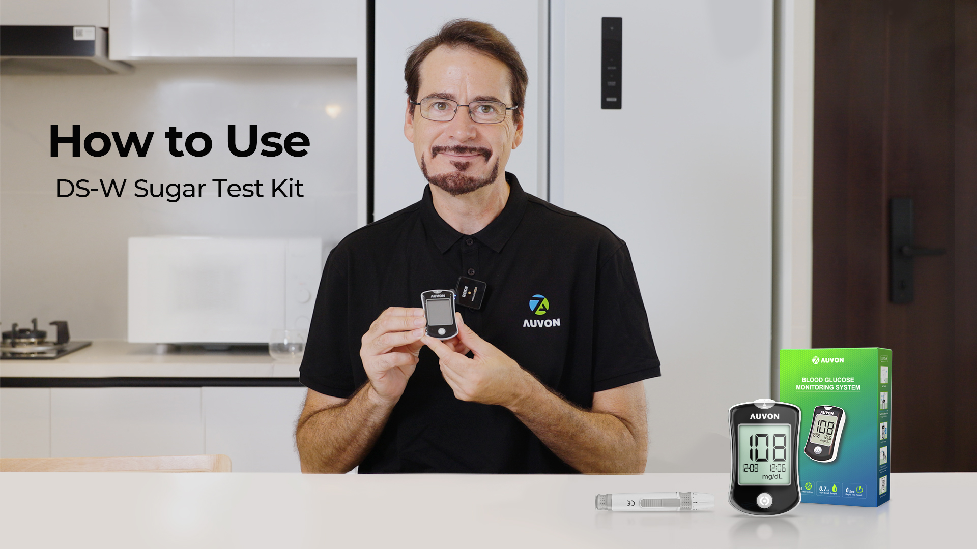 Image of AUVON Blood Glucose Monitor Kit for Accurate Test, 100 Strips, No Coding | Diabetes Testing Kit with 100 Glucometer Strips, 100 30G Lancets and Lancing Devices, DS-W Portable Sugar Test Kit