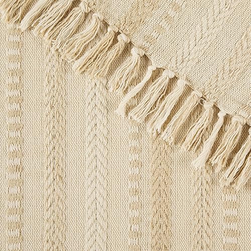 Miniatura 3 de DII Farmhouse - Camino de mesa trenzado a rayas, 15 x 72 pulgadas, lino vintage