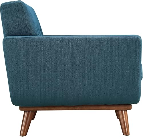 Miniatura 5 de Modway Engage - Sillón de una pieza tapizado con tela y sofá de dos piezas de estilo de mediados de siglo, Tela, Celeste Celeste,Beige,Gris