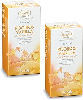 Teavelope - Pack of 2 - Rooibos Vanilla - Flavoured Herbal Tea - 2 x 25 x 1.5 g Tea Bag