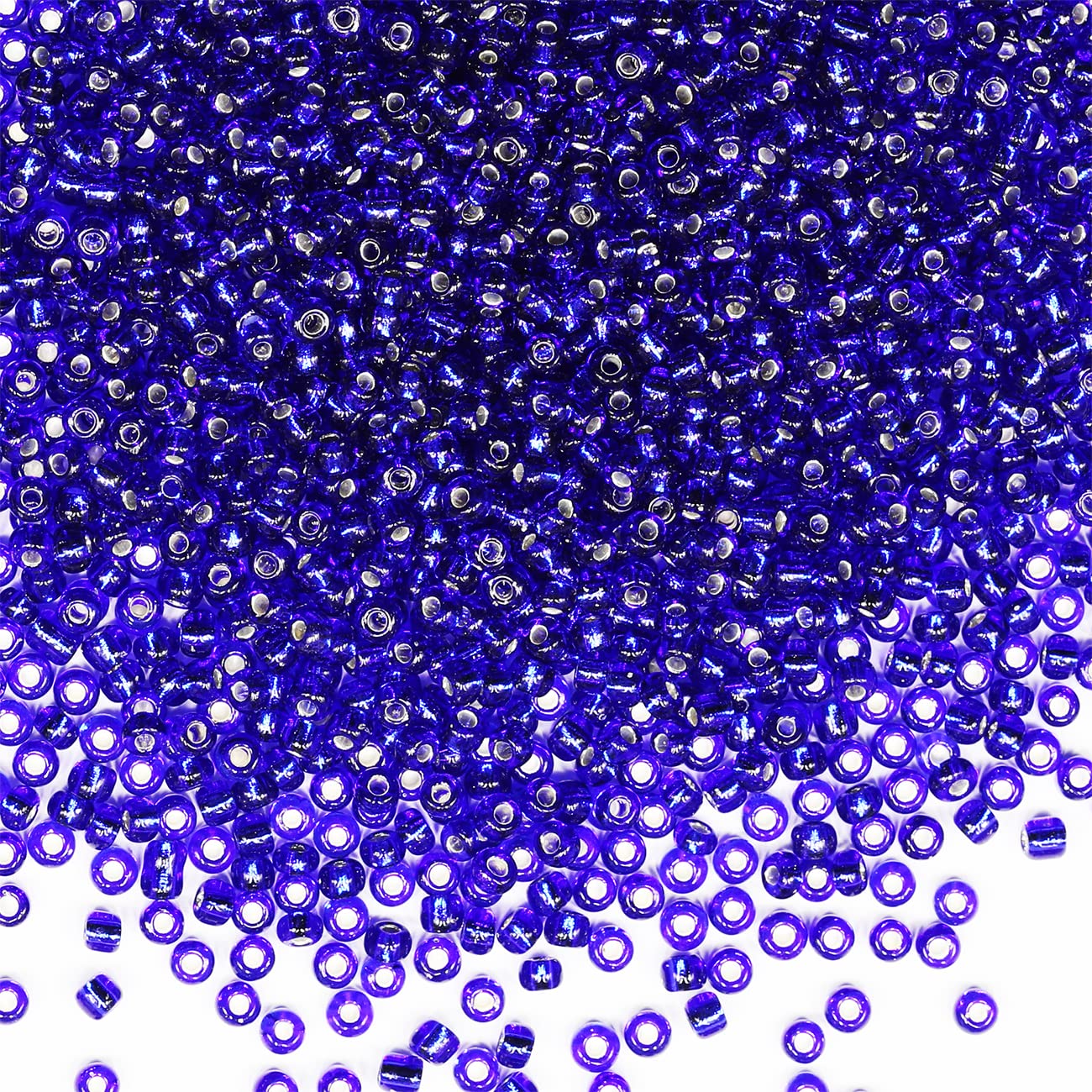 VOOMOLOVE Bulk Royal Blue 3mm Glass Round Seed Beads, 3500pcs (110g), Ideal for Jewelry Making