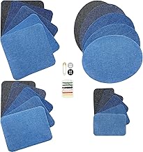 Jeans Patches for Iron-On Inside, 20 Pieces Iron-On Patches, Fabric Patches for Iron-on, Jeans Repair Patches, Interior Patches, Iron on Patches, Blue Tones Repair Decoration Set