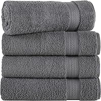 Vista 1 de Regal Ruby - Toallas de baño grises de secado rápido, 100% algodón turco, toalla ligera para cuarto de baño, invitados, piscina, gimnasio