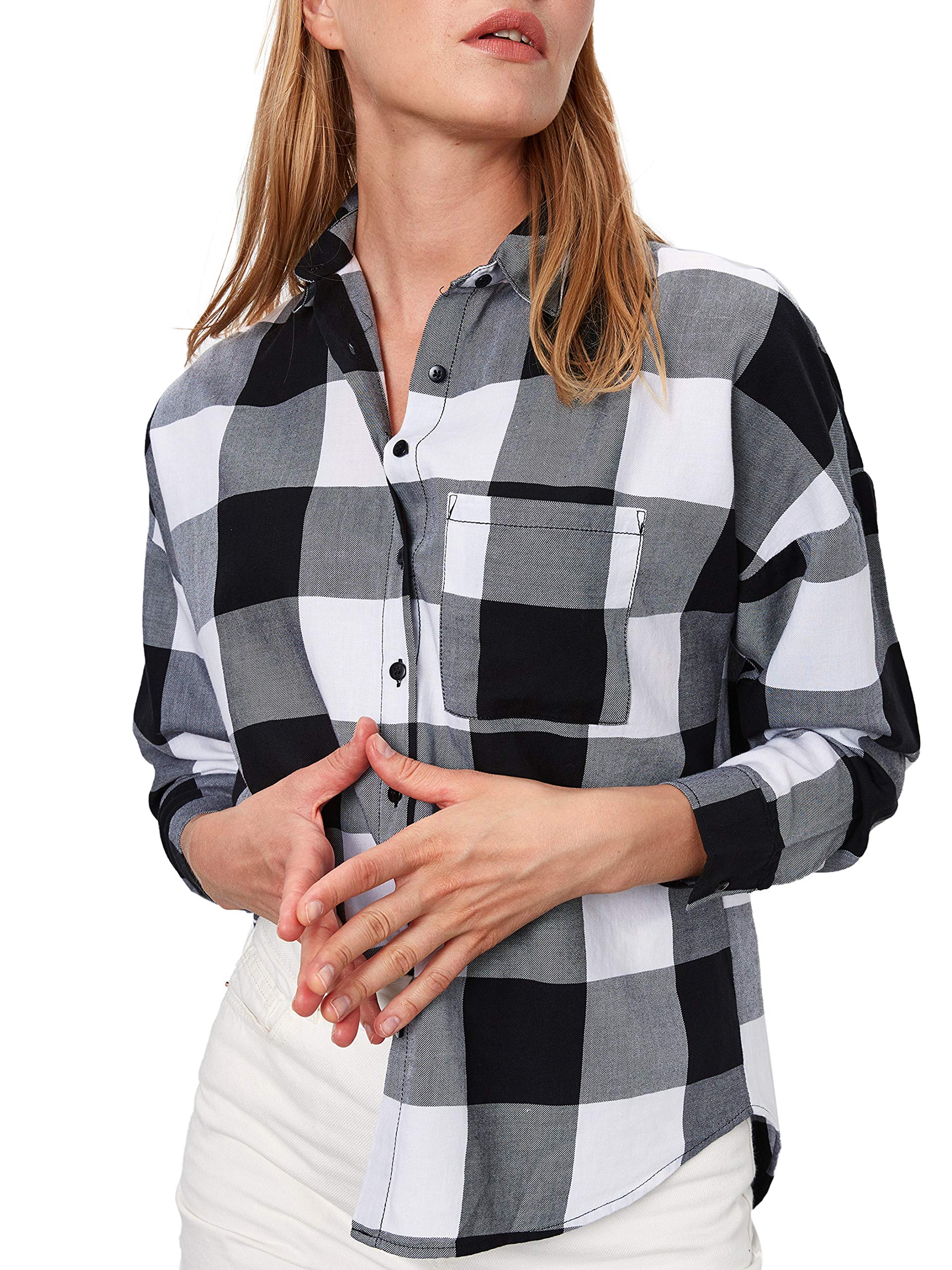 Lc Waikiki Womens Long Sleeve Plaid Cotton Blouse Desertcart