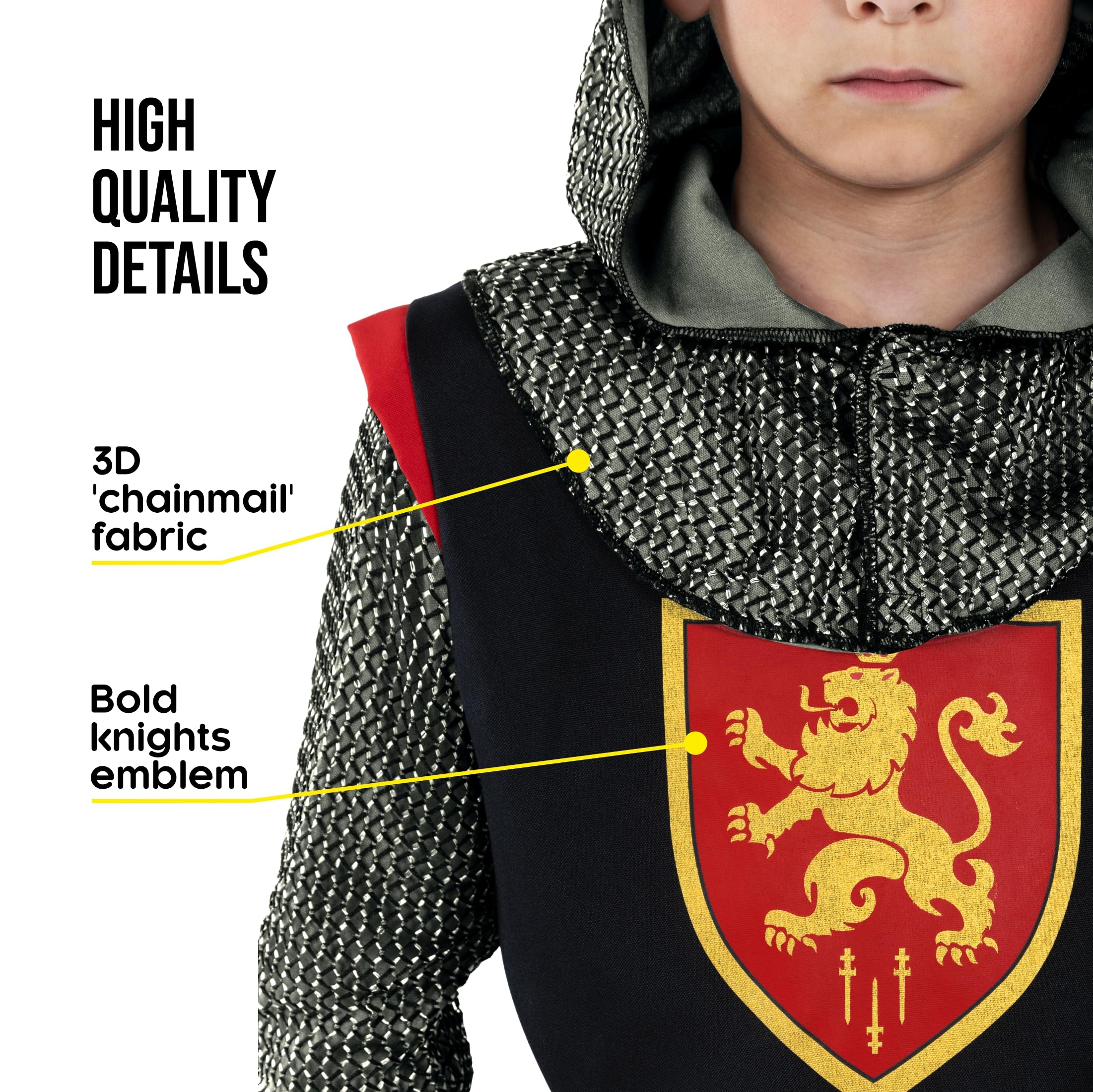 Morph Medieval Knight Costume for Boys Knight Costume Kids, Halloween Costumes For Boys Warrior Costumes Kids L - Image 4