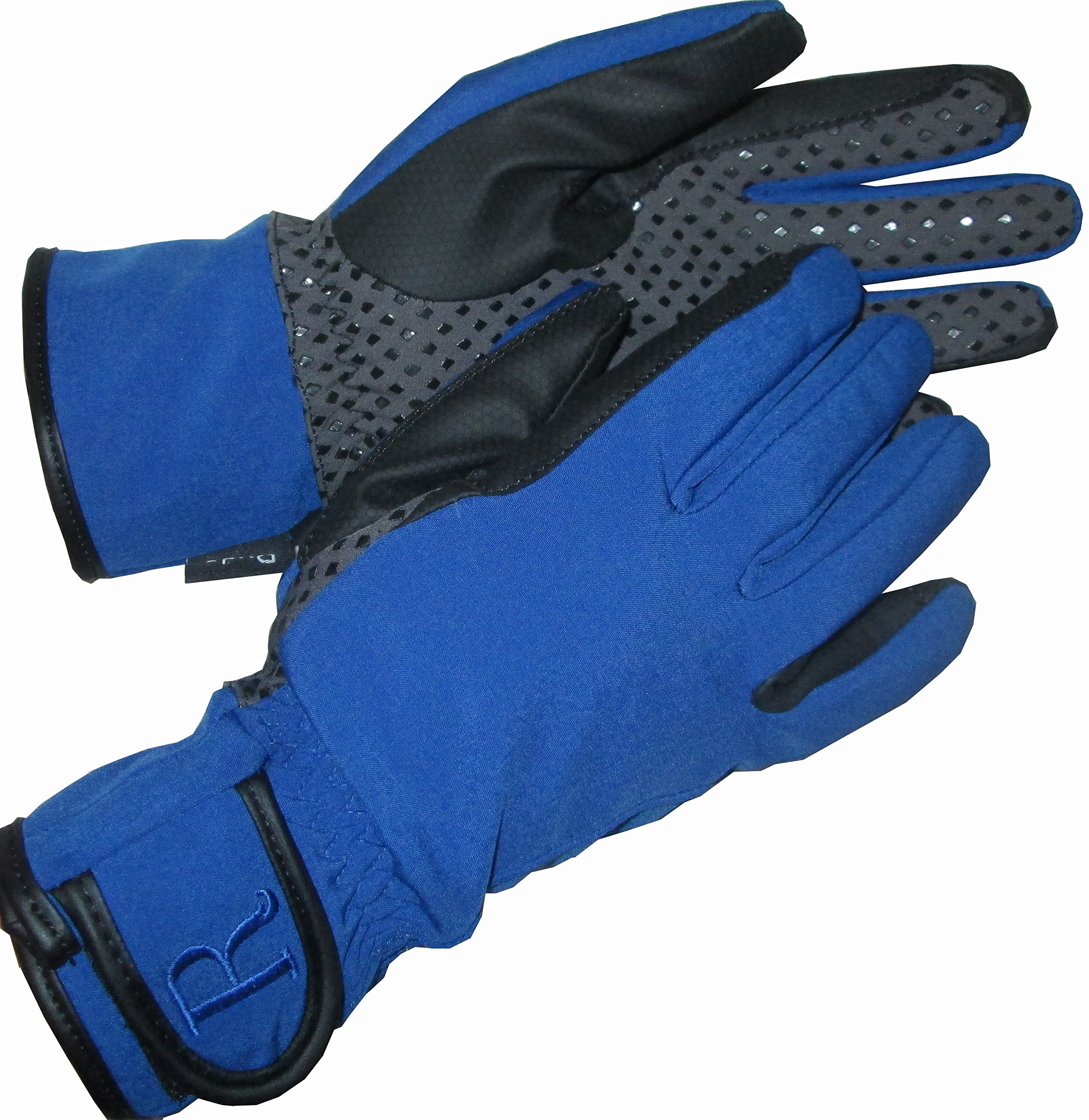 Ryda Ladies Softshell Waterproof Fully Lined Yard Gloves Winter Horse Riding (Royal Blue, Small)
