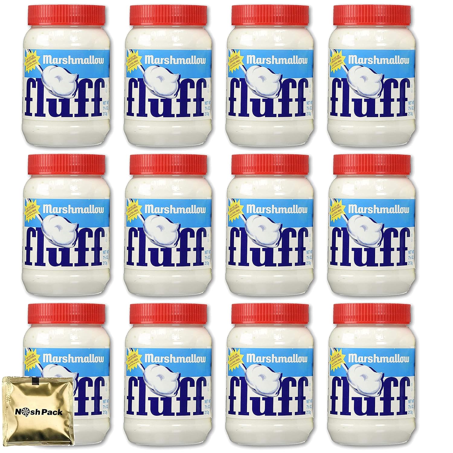 Marshmallow Fluff Paquete de 12 recipientes de crema de malvaviscos