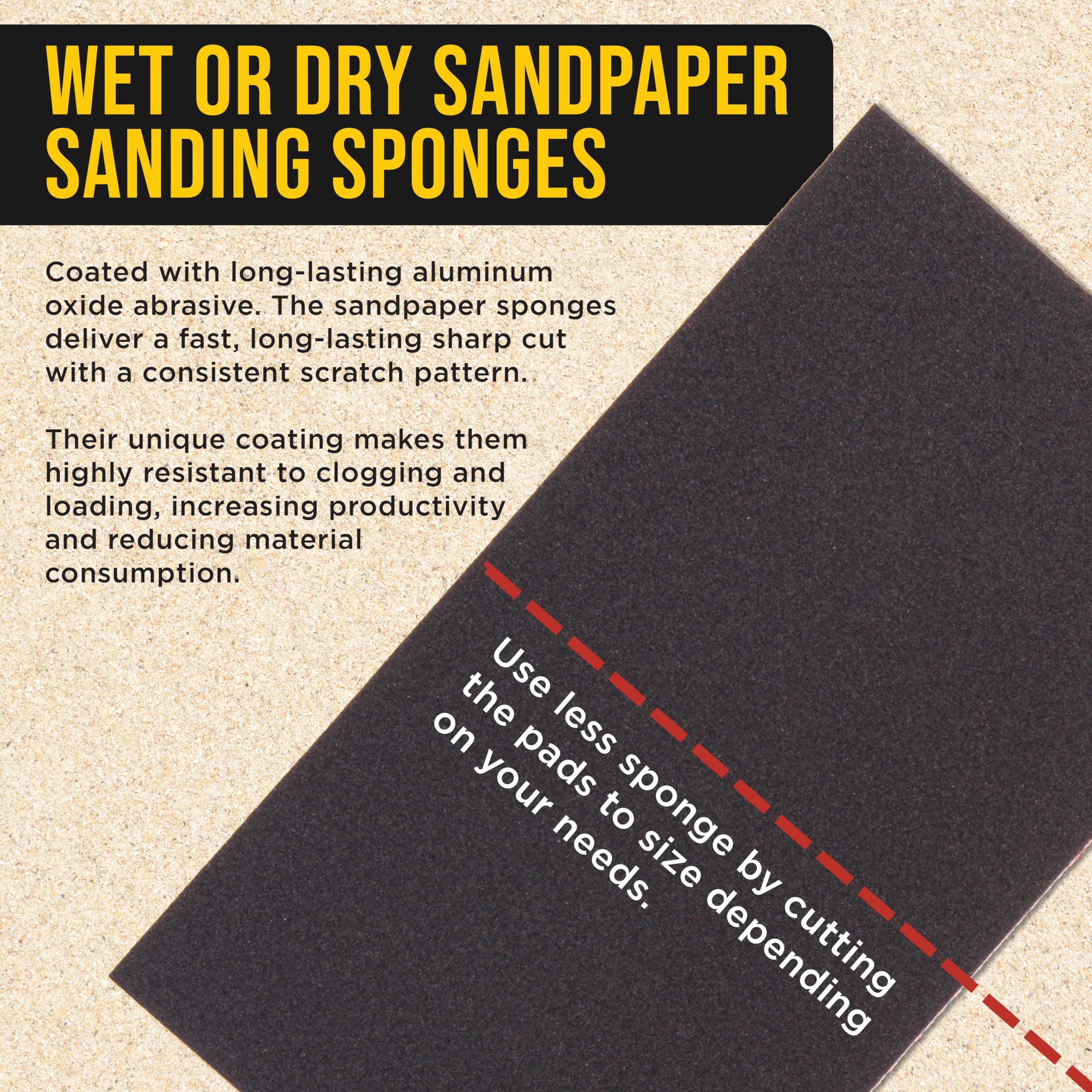 Dura-Gold 5" X 2-3/4" Sanding Sponge Variety Pack, Box Of 24 - Grits 320, 400, 600, 800, 1000, 1500, 2000, 2500 - Hook & Loop Wet Or Dry Flexible Sandpaper, Hand Sanding