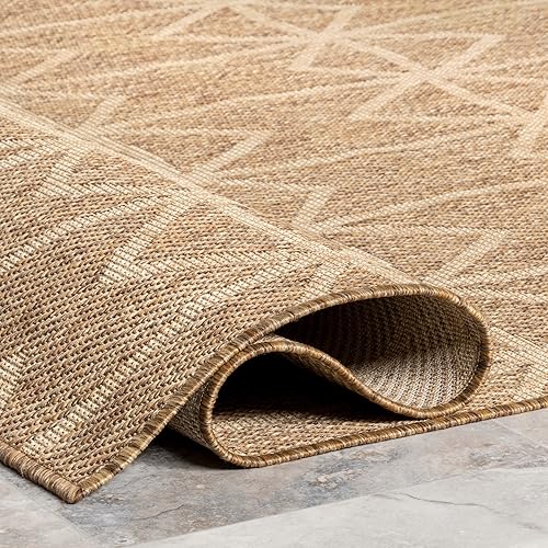 Miniatura 6 de nuLOOM Saunders - Alfombra geométrica para interiores y exteriores, 5 x 8, beige