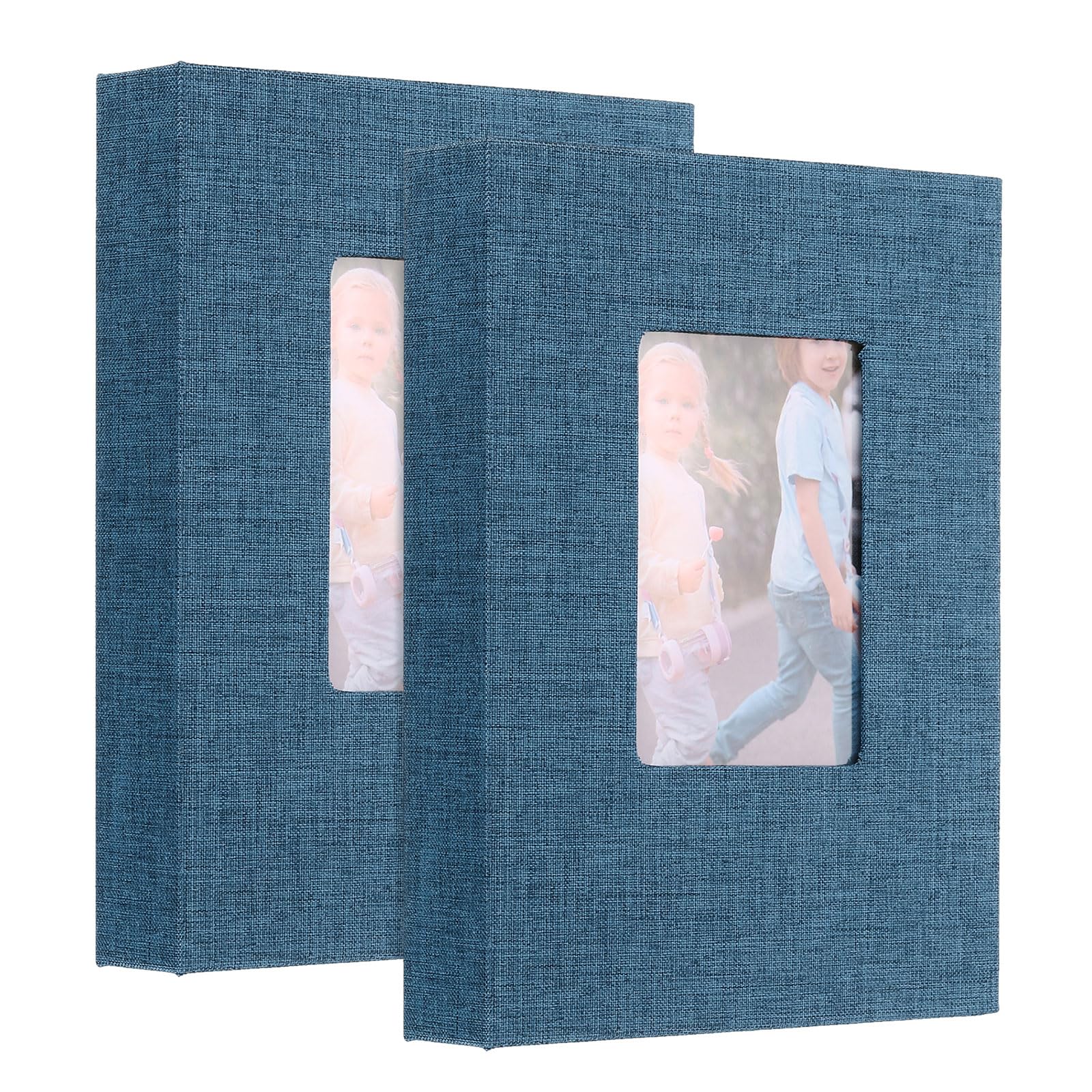 Album photo de mariage et famille en lin bleu 13x18 cm uxcell