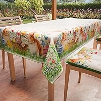 PETTI Artigiani Italiani - Tovaglia Pasqua Antimacchia Rettangolare Copritavolo Pasquale