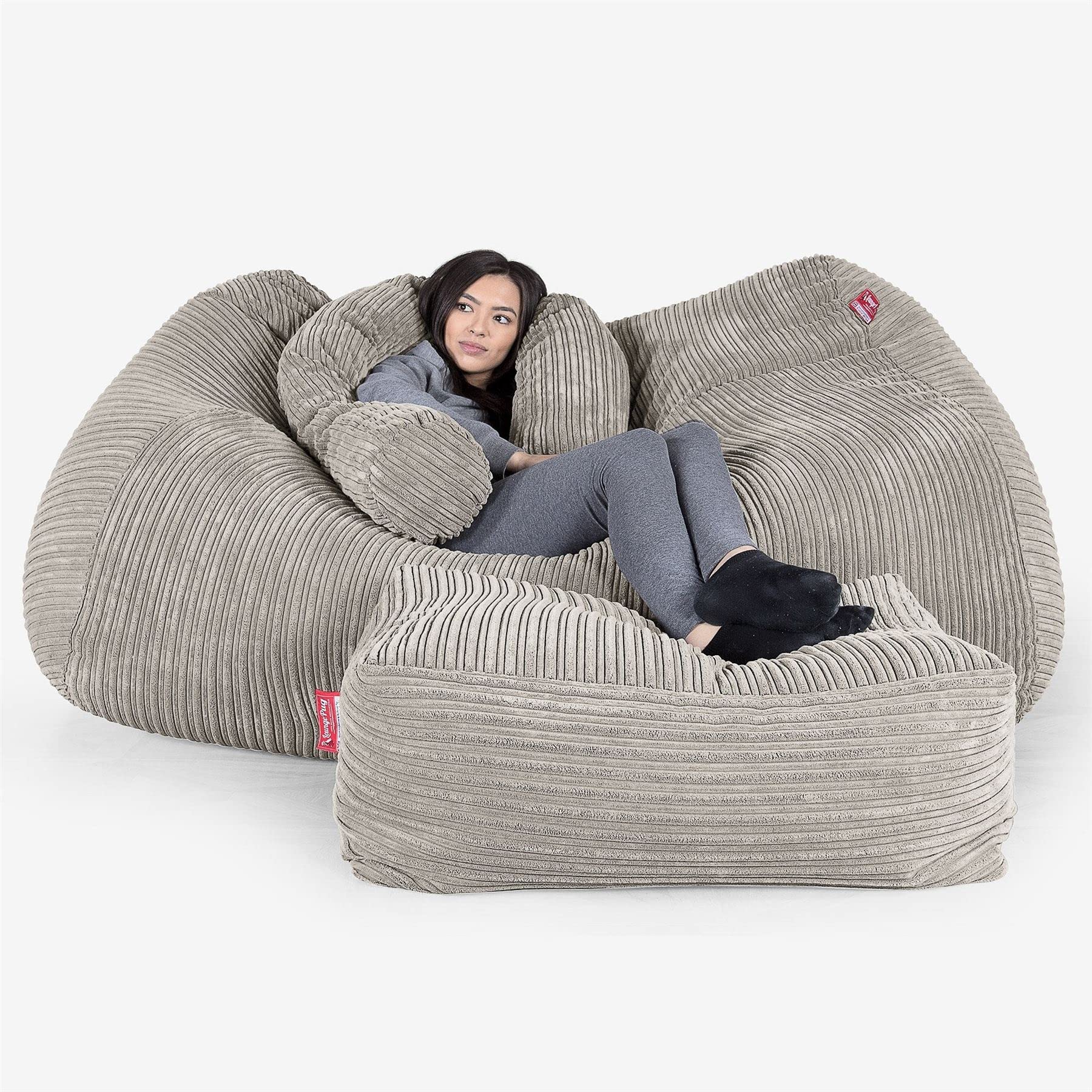 LOUNGE PUG, Large Bean Bag Sofa, Sofa Bed, Corduroy Mink : Amazon