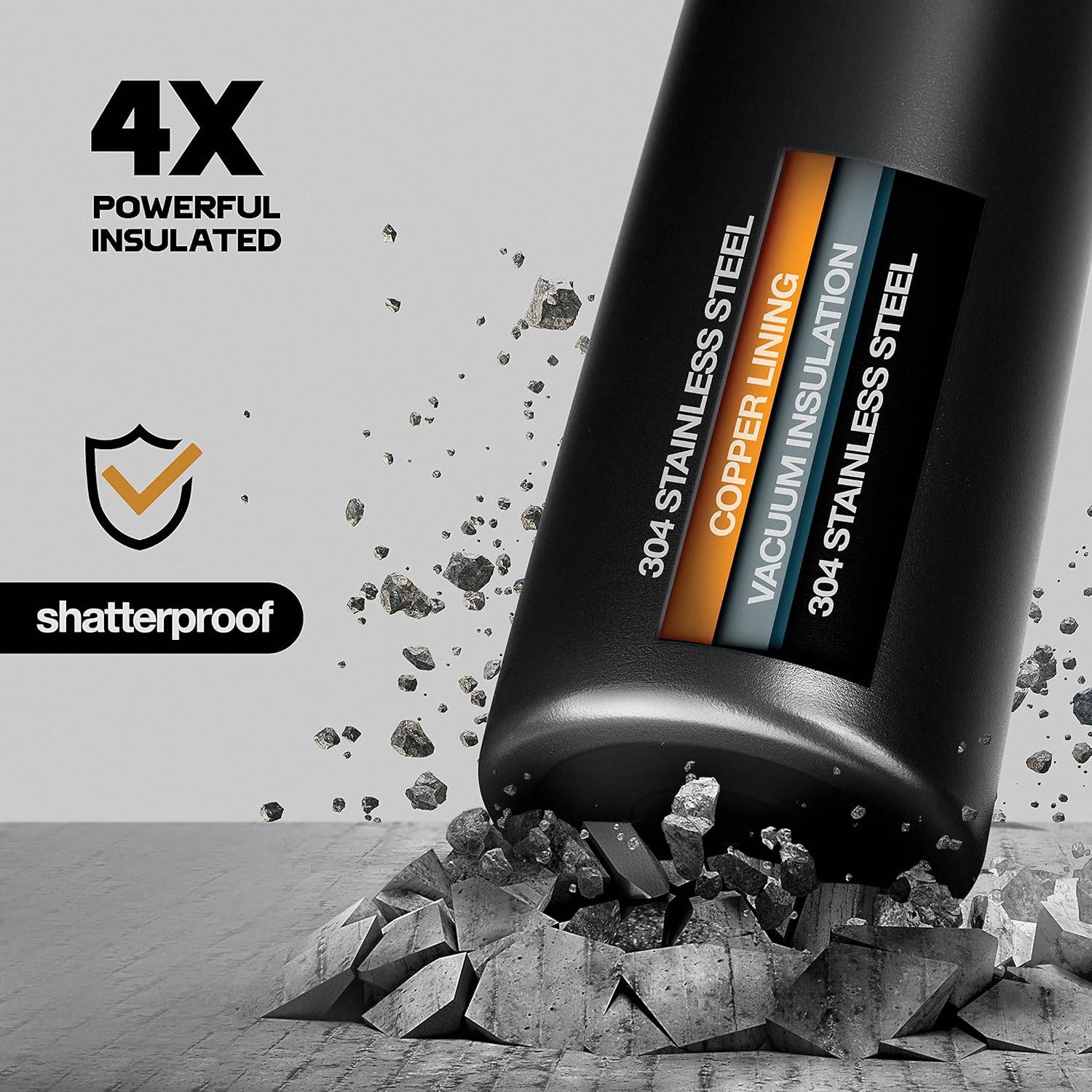 Stainless Steel Insulated Water Bottle and Travel Mug for Hot and Cold Beverages, Wide Mouth, Double Wall Insulated Hydration Sports Water Bottle for Hiking, Biking, Outdoor, 40 OZ BPA Free