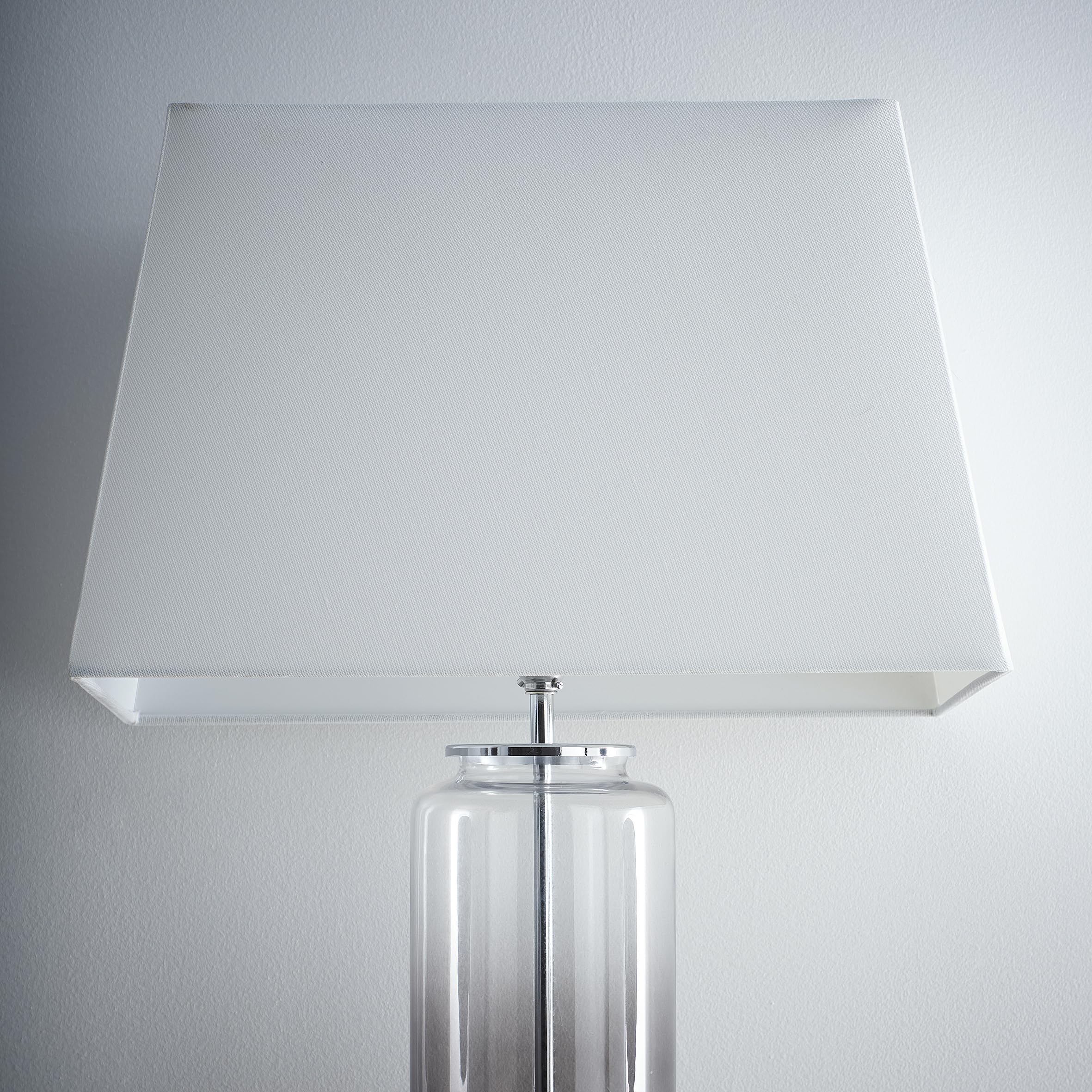 K LIVING Modern Rectangle Light Shade for Ceiling Pendant in White | Unique Interior Home Decor Lamp Shade | Textured Linen Fabric Lampshade for Modern Table Lamps and Floor Lamps (17")