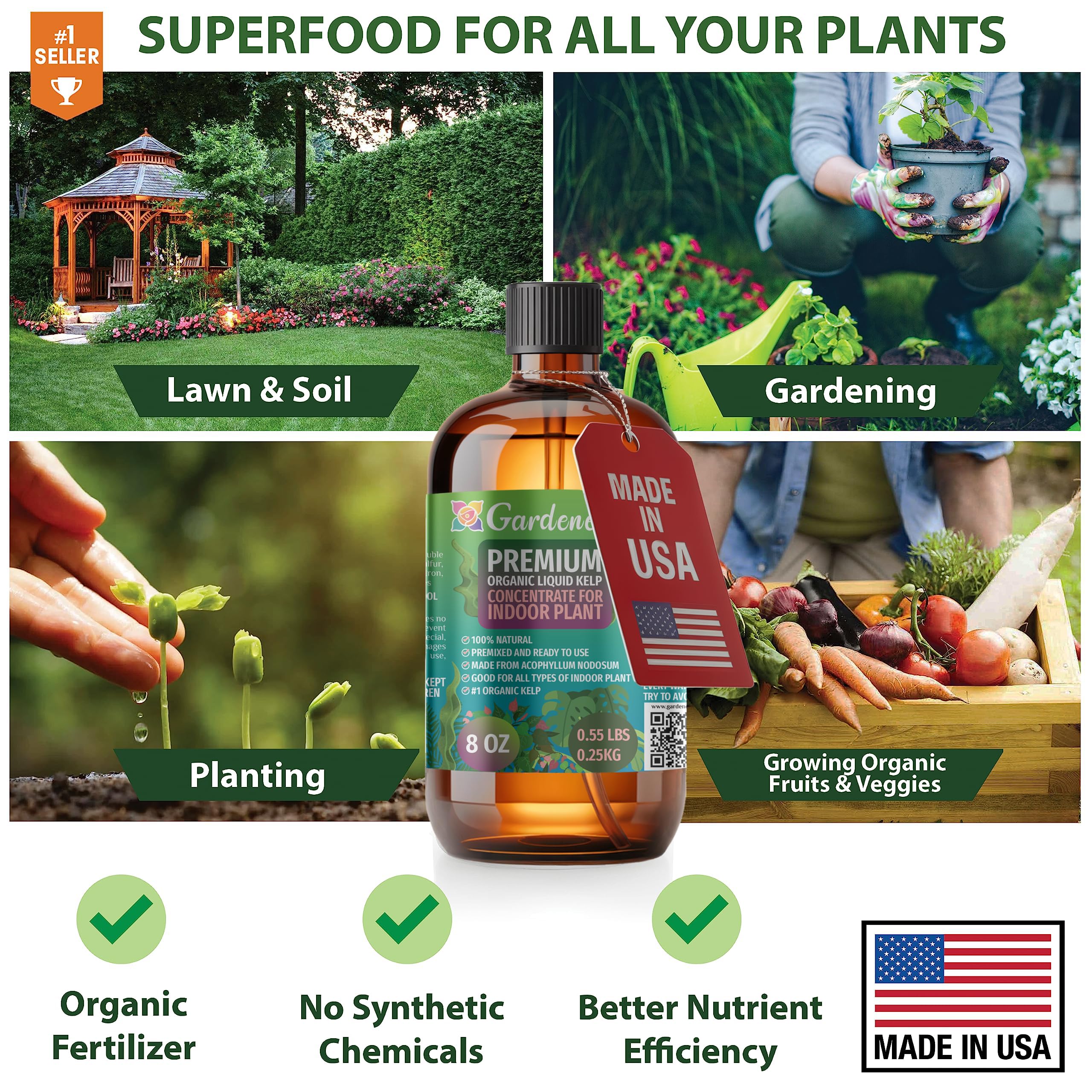 Amazon.com : Gardenera Premium Organic Liquid Kelp [8 oz] Boost