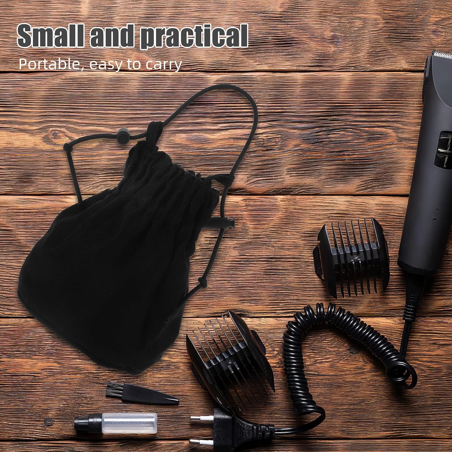 Hair Dryer Diffuser Bag Black Nylon Fabric for Hair Stylists