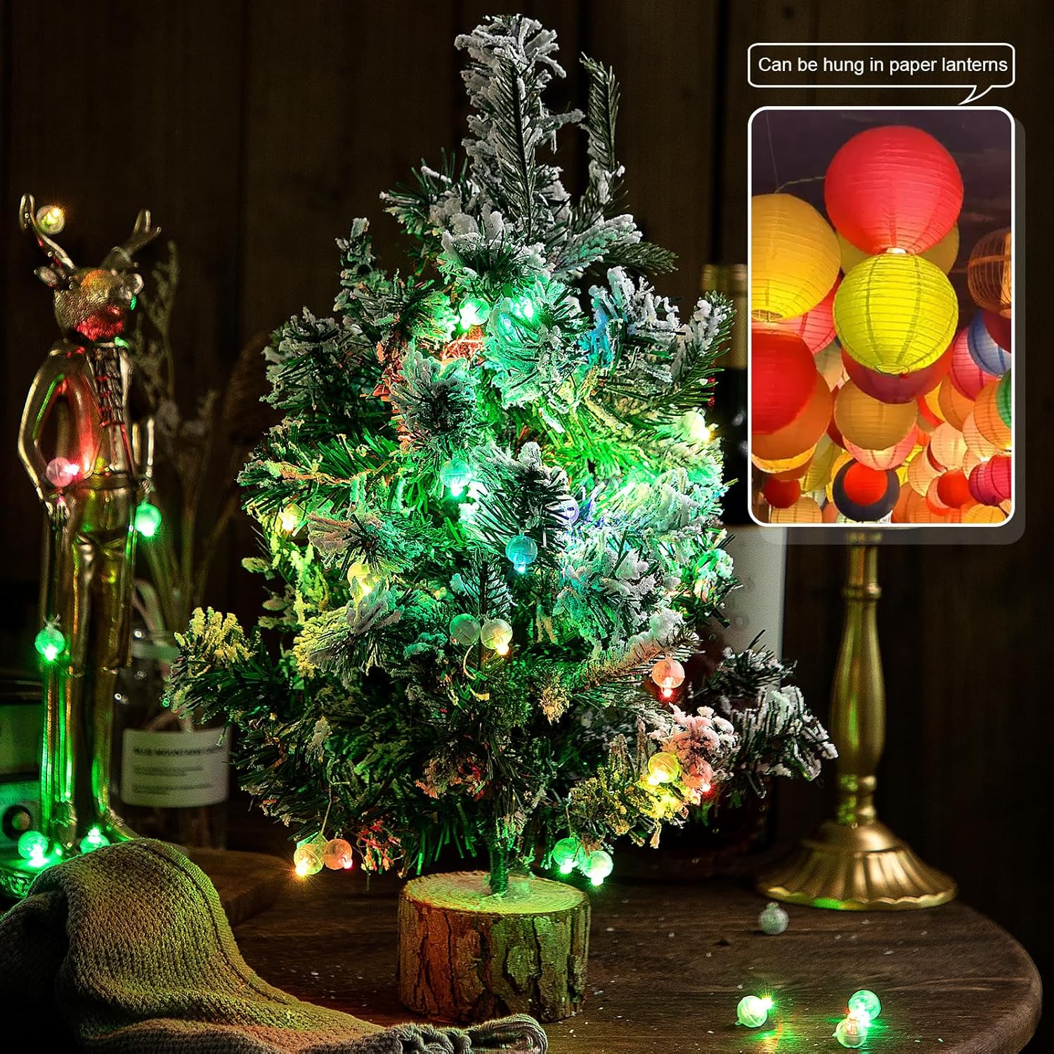 ZGWJ 200PCs Mini Led Lights with Hooks, Long Standby Time Balloons Light for Party Decorations,Paper Lantern,Easter Eggs,Birthday Party,Halloween Christmas Decoration(Glow steadily Warm White)