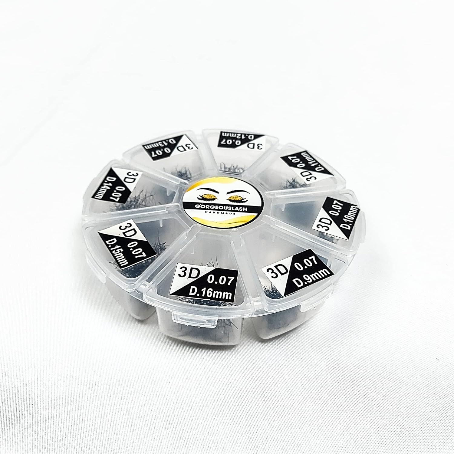 1200 Fans, Mixed 8D, 7D, 6D, 5D, 4D, 3D, Curl D or C Lashes, 0.07mm Diameter. Ready to ship.Handmade and Gorgeously-Crafted! (3D Mix, D Curl)