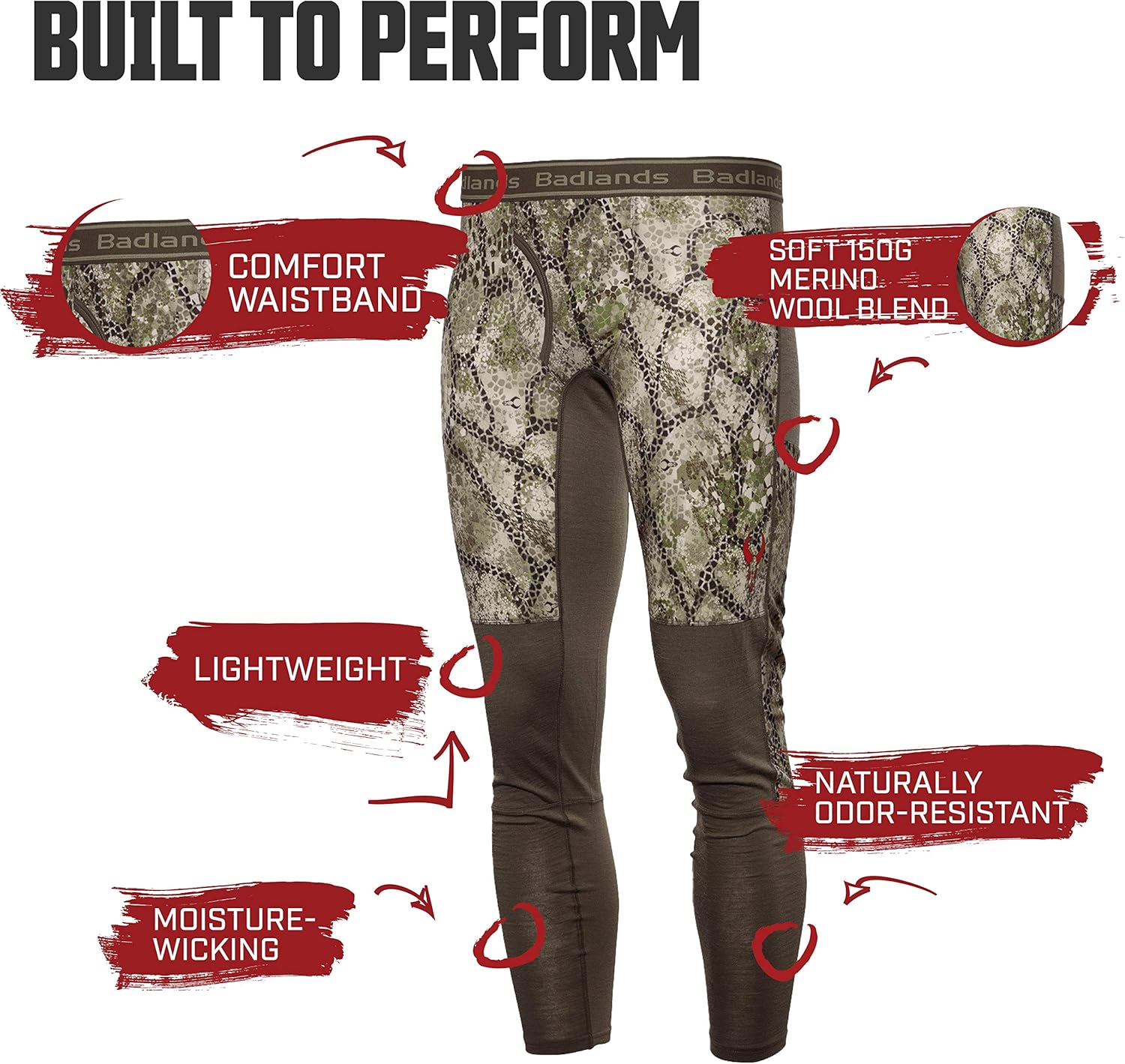 Badlands Pecora Lightweight Merino Leggings - Wool Base Layer