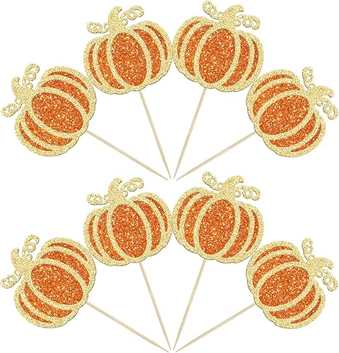 Miniatura 62 de Ephlyn 24 piezas de calabaza Oh Baby Cupcake Toppers con purpurina temática de otoño de calabaza Cupcake Picks Baby Shower Cake Decoraciones