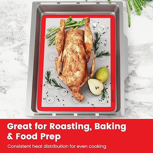 Miniatura 6 de HOTPOP Alfombrillas de silicona para hornear de 0.030 in, hoja de silicona antiadherente para moldes para hornear y enrollar con contornos para