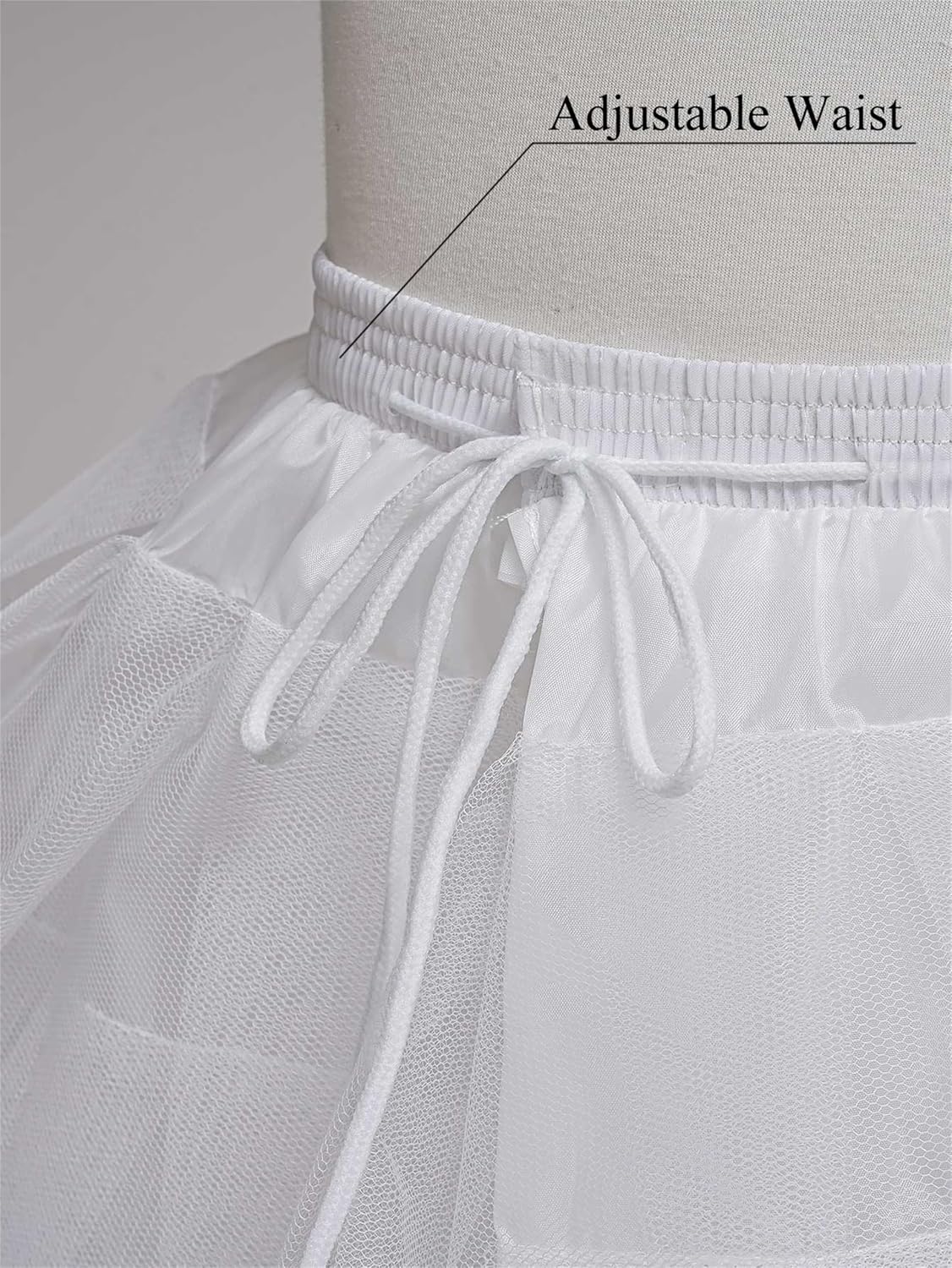WOWBRIDAL Women Hoopless Petticoats 8 Layers Tulle Crinoline Underskirt for Wedding Dress Ball Gown