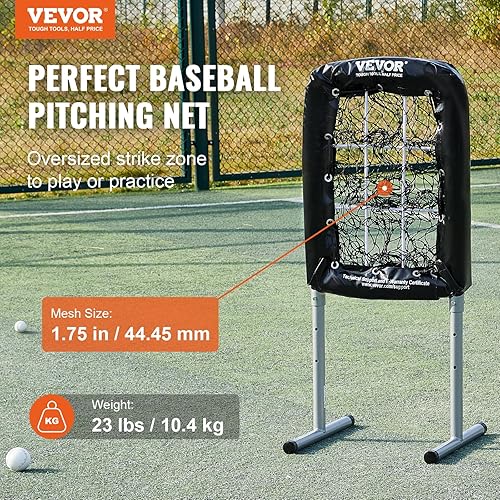 Miniatura 2 de VEVOR 9 Hole Baseball Net, Softball Baseball Training Equipment for Hitting Pitching Practice, Heavy Duty Height Adjustable Trainer Aid with Strike