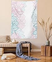 Vista 15 de Ambesonne Tapiz de Saguaro, Blooming Palo Verdes y Saguaros at 4 Peaks Hills Phoenix Arizona, colgante de pared para dormitorio, sala de estar