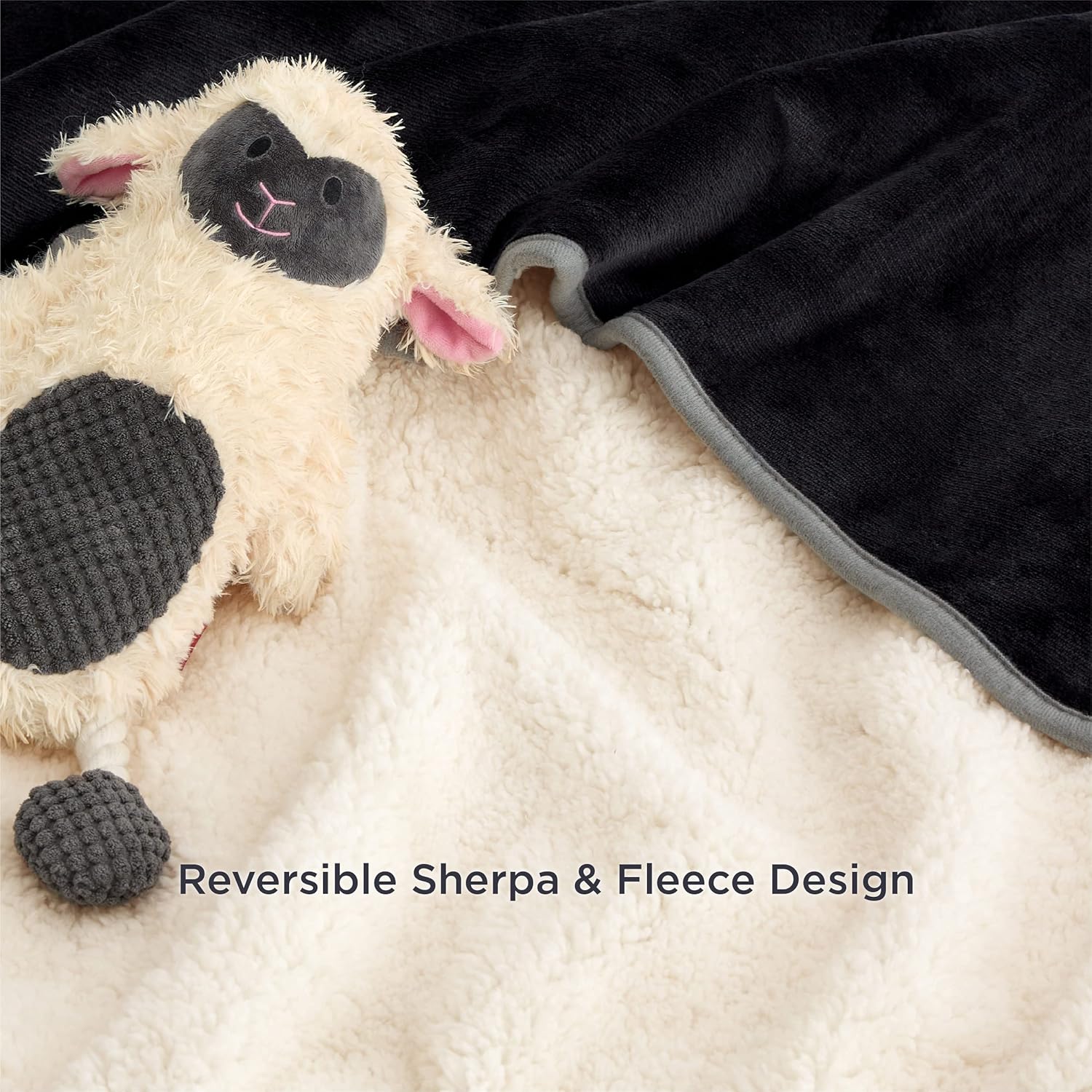 Bedsure Cat Blanket for Indoor Cats - Waterproof Calming Cat Blankets for Kitten, Sherpa Fleece Pet Blanket, Soft Plush Reversible Throw Furniture Protector, 35"x25", Black - Image 3